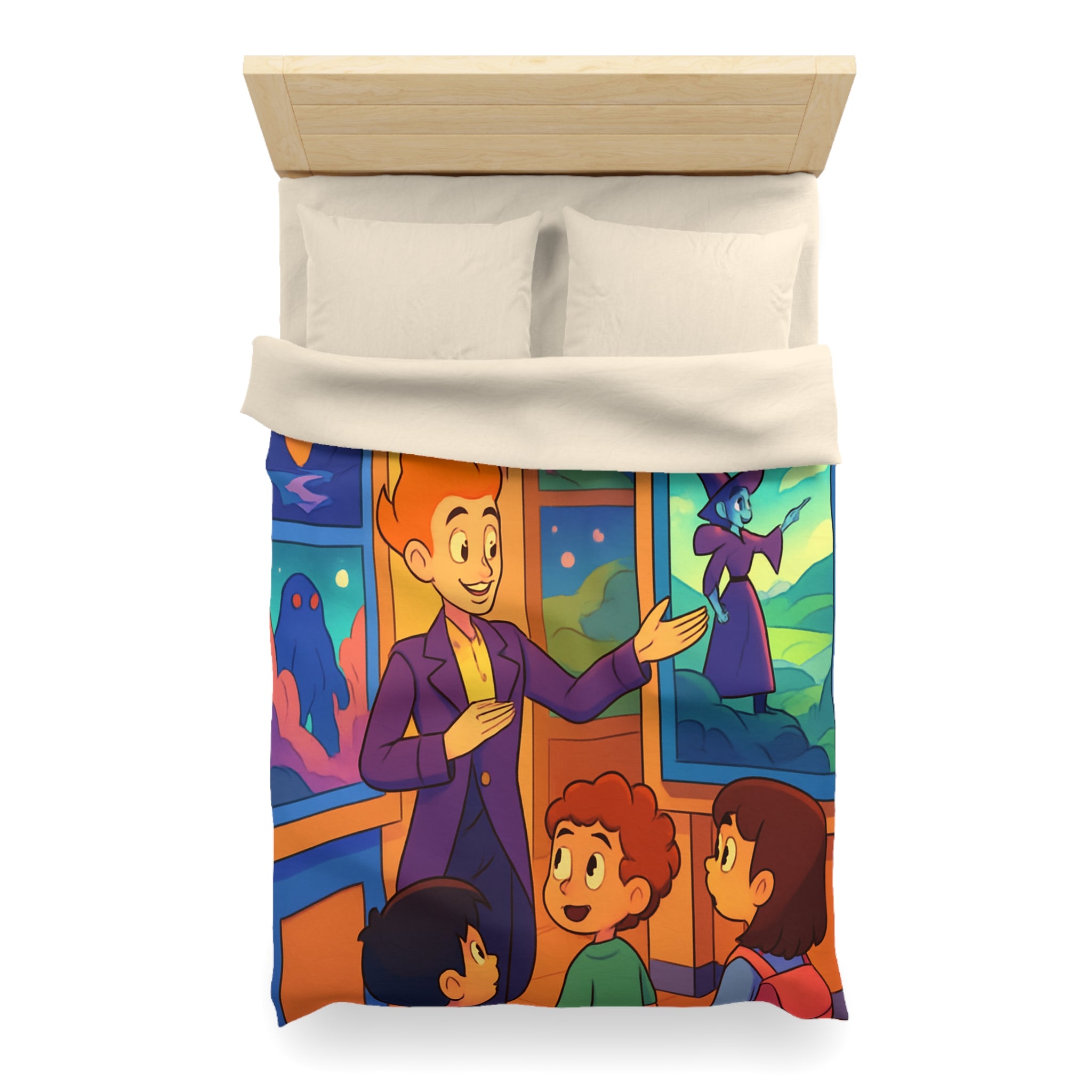 Housse de Couette Microfibre Motif Créatif Original Style Contemporain Chambre Élégante