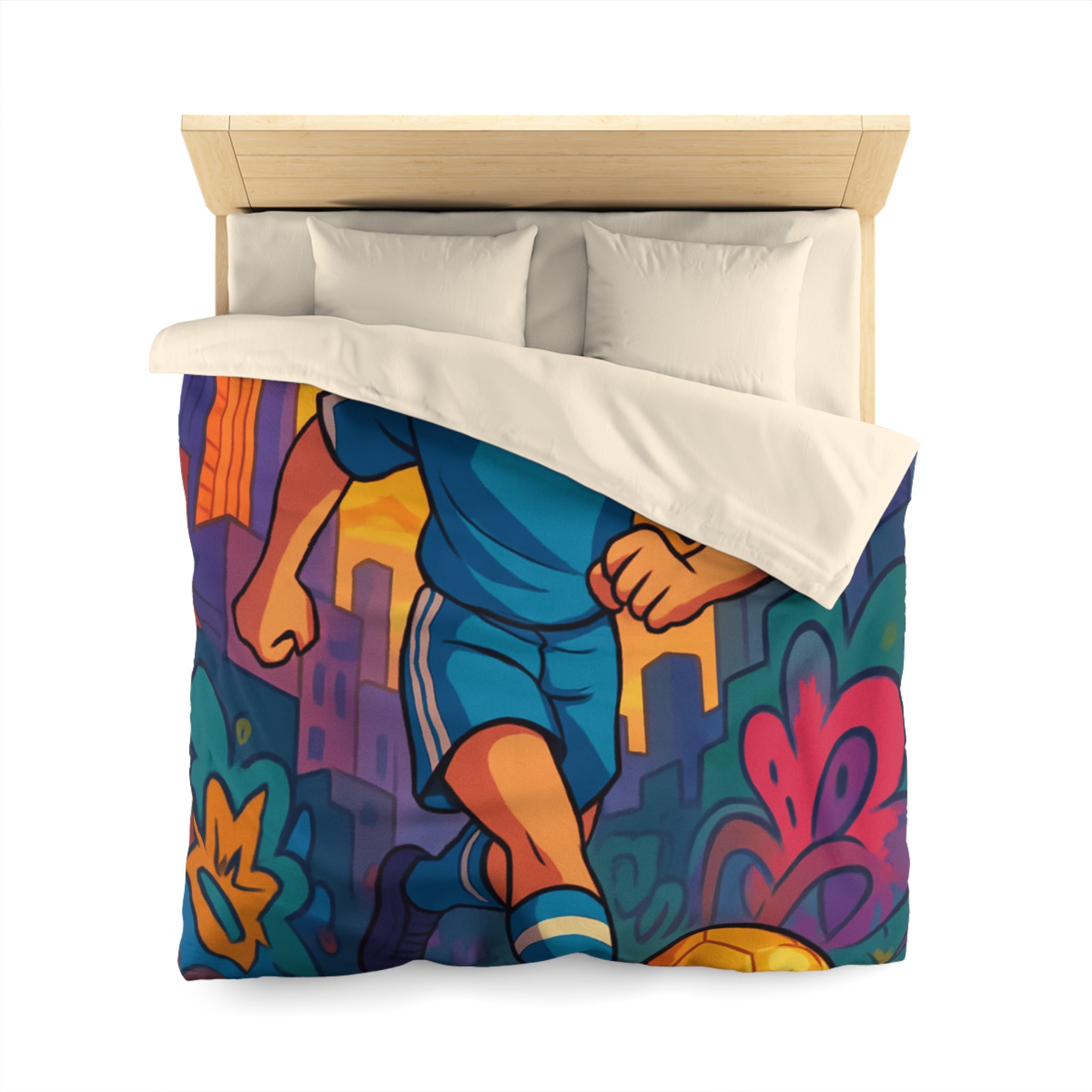 Housse de Couette Microfibre Design Artistique Moderne Décoration Chambre Confort Premium