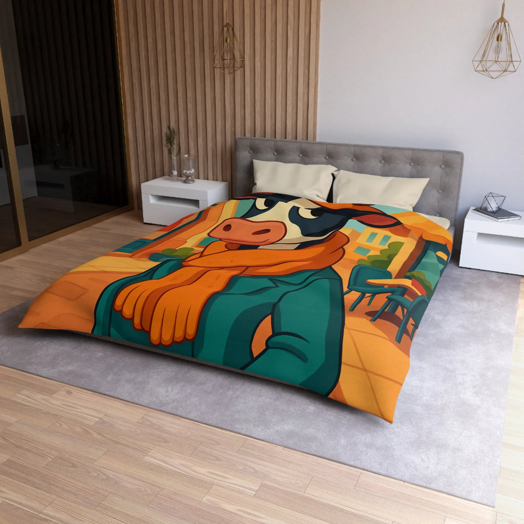 Housse de Couette Microfibre Art Graphique Contemporain Style Décoratif Chambre Tendance