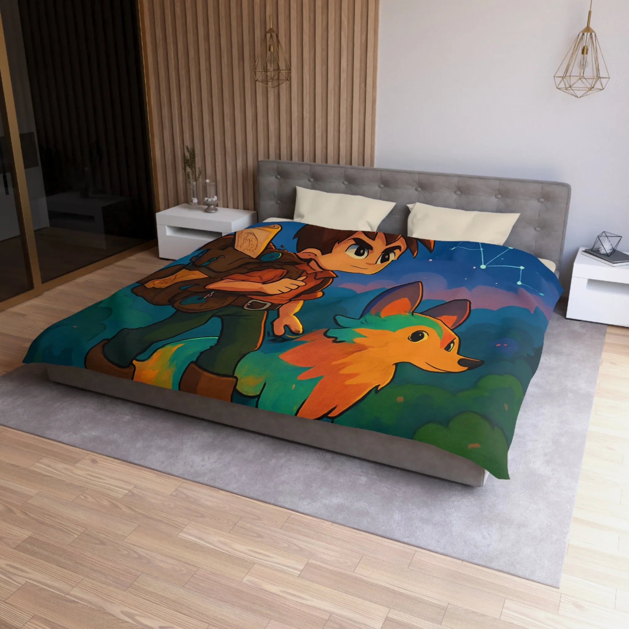 Housse de Couette Microfibre Création Artistique Moderne Design Exclusif Décoration Chambre