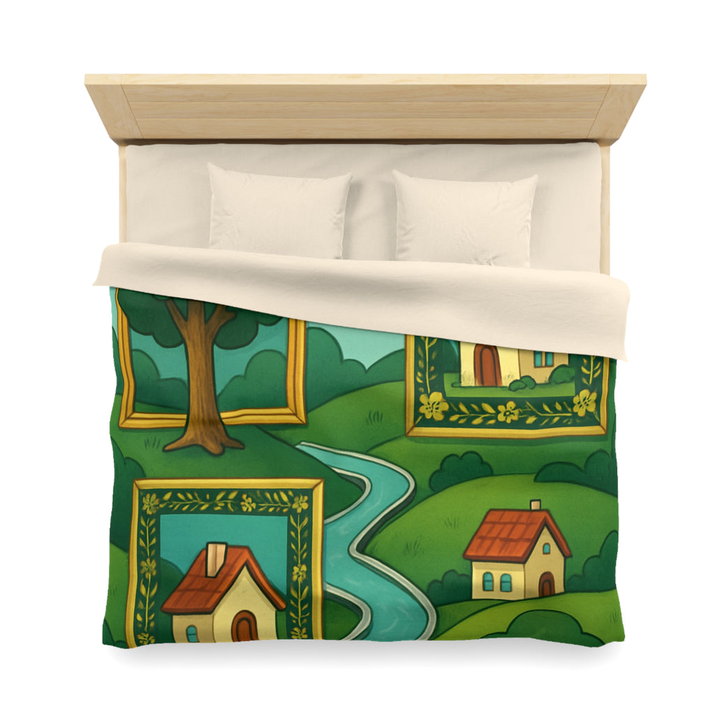 Housse de Couette Microfibre Design Artistique Moderne Décoration Chambre Confort Premium