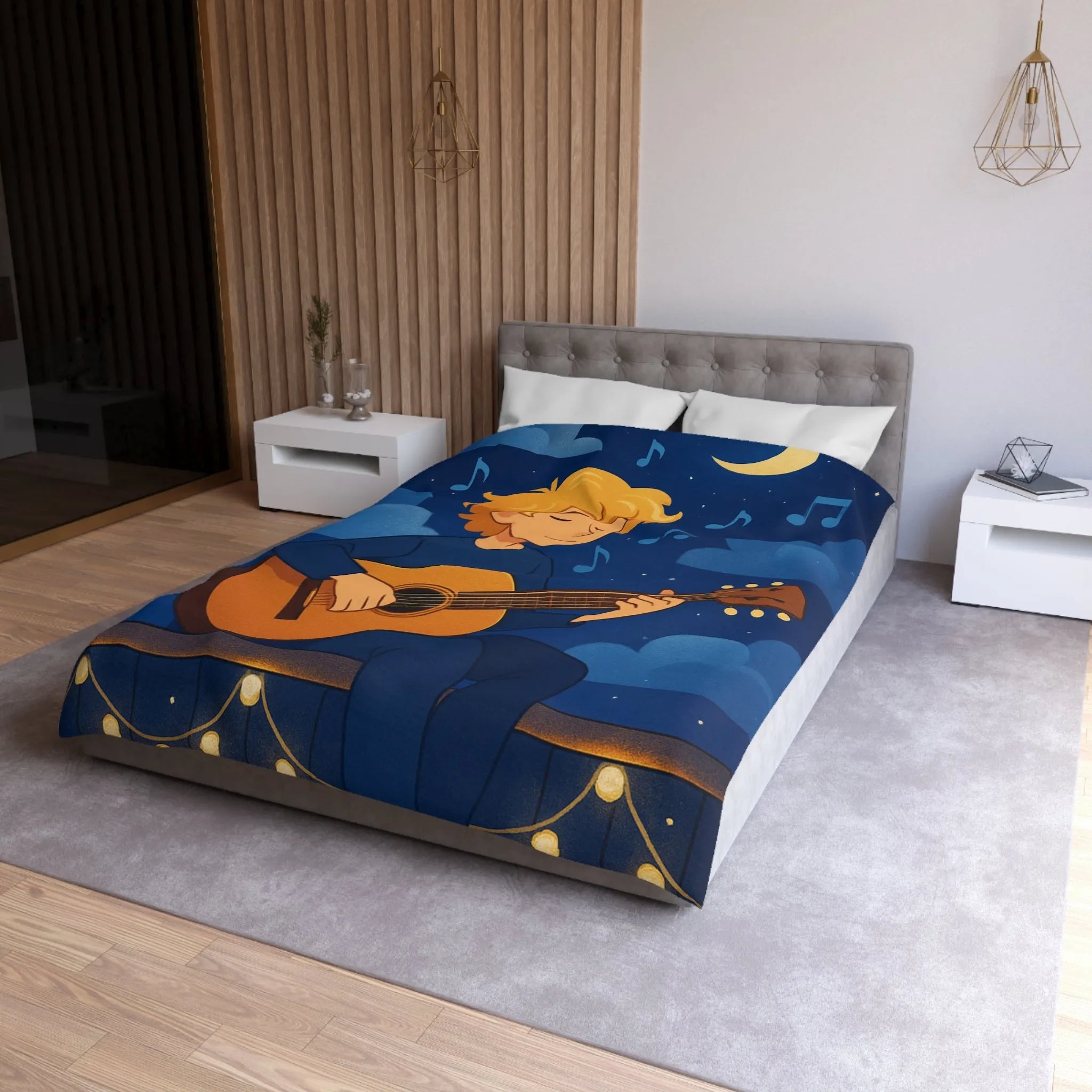 Housse de Couette Microfibre Art Graphique Contemporain Style Décoratif Chambre Tendance