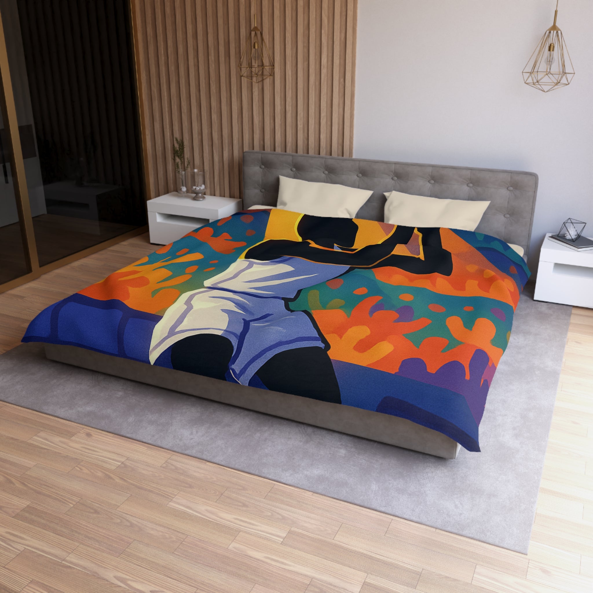 Housse de Couette Microfibre Illustration Unique Design Moderne Décoration Intérieure Raffinée