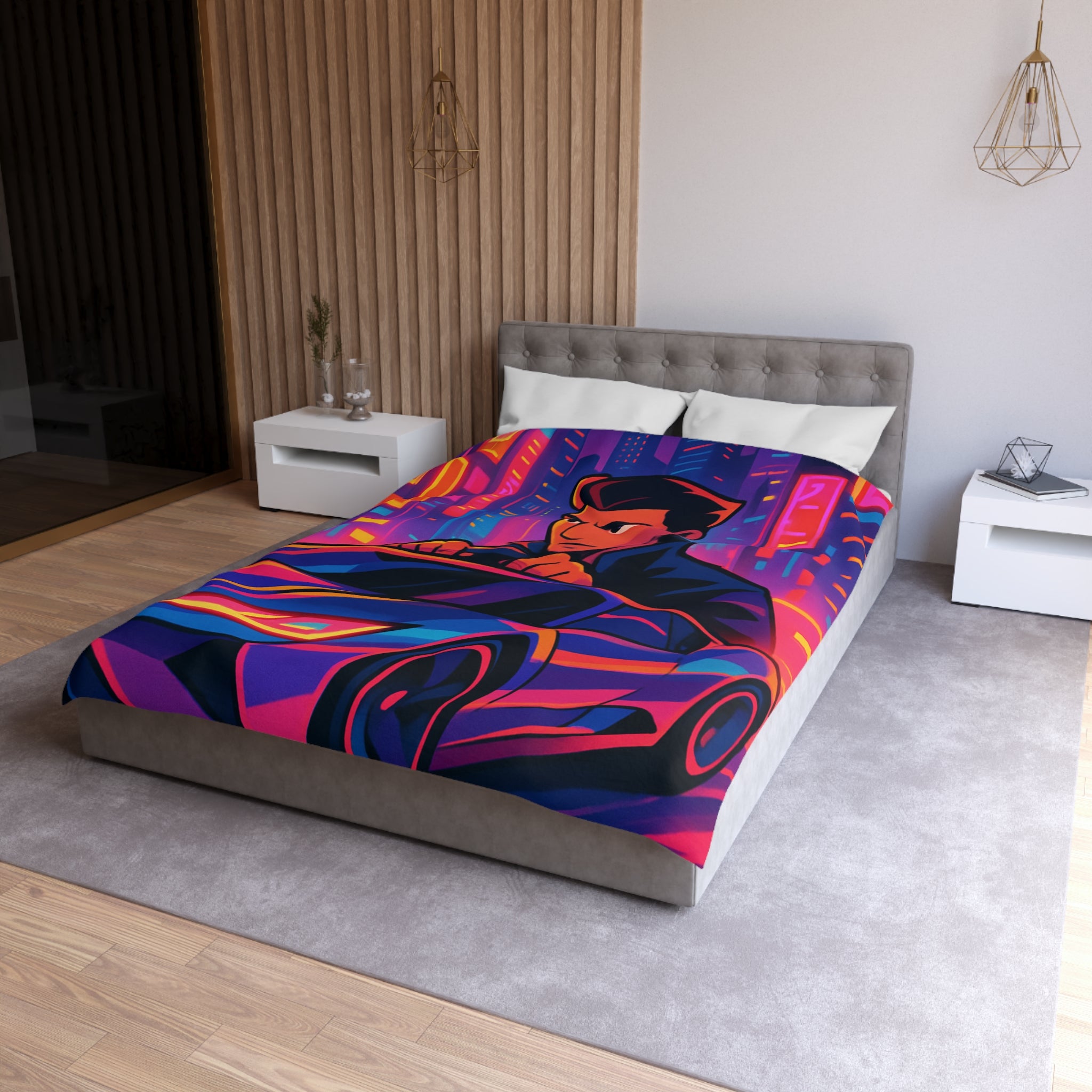 Housse de Couette Microfibre Design Artistique Moderne Décoration Chambre Confort Premium