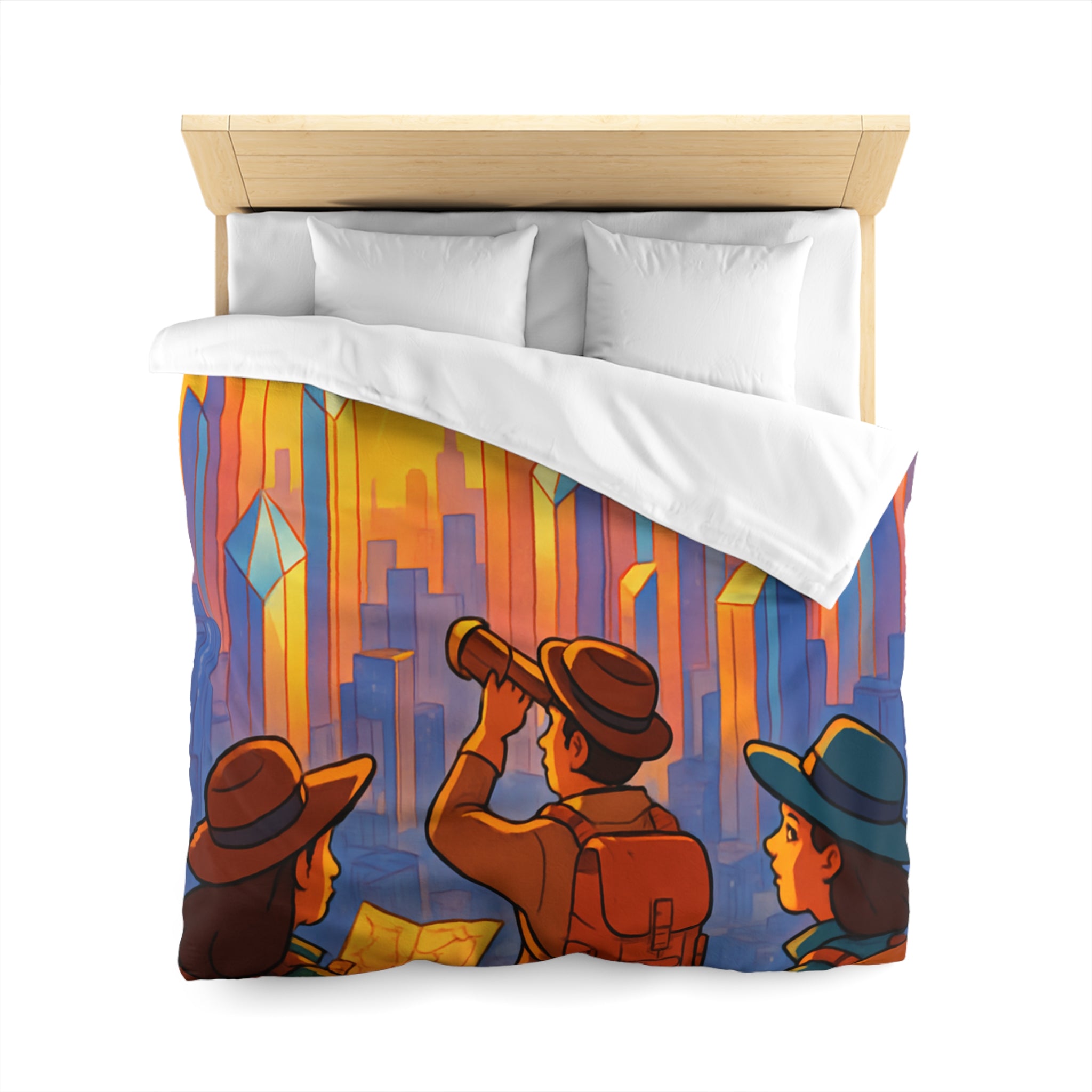 Housse de Couette Microfibre Illustration Unique Design Moderne Décoration Intérieure Raffinée