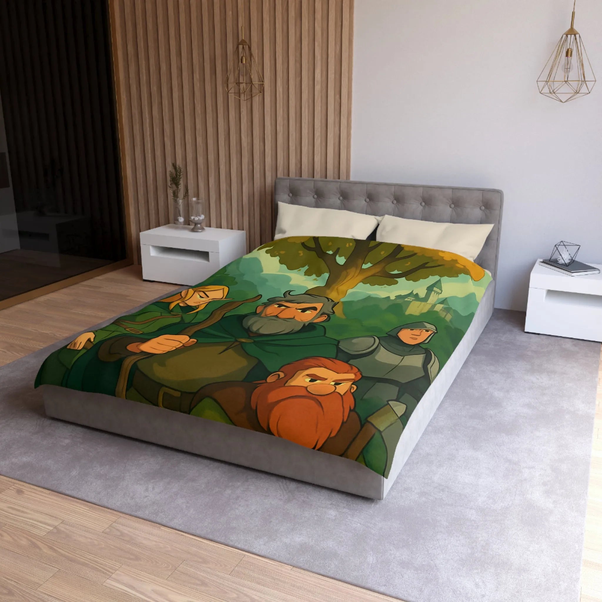 Housse de Couette Microfibre Art Graphique Contemporain Style Décoratif Chambre Tendance