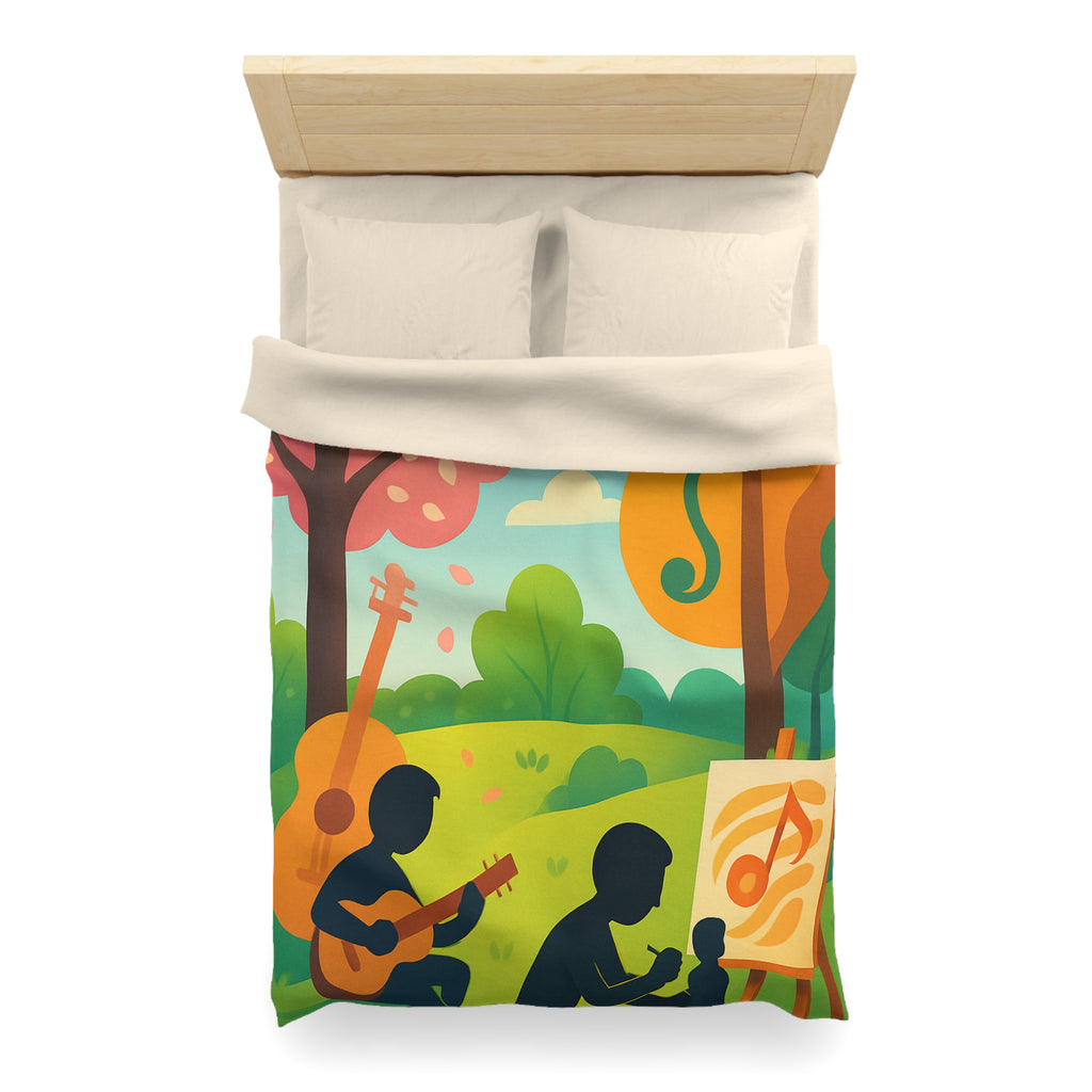 Housse de Couette Microfibre Design Artistique Moderne Décoration Chambre Confort Premium