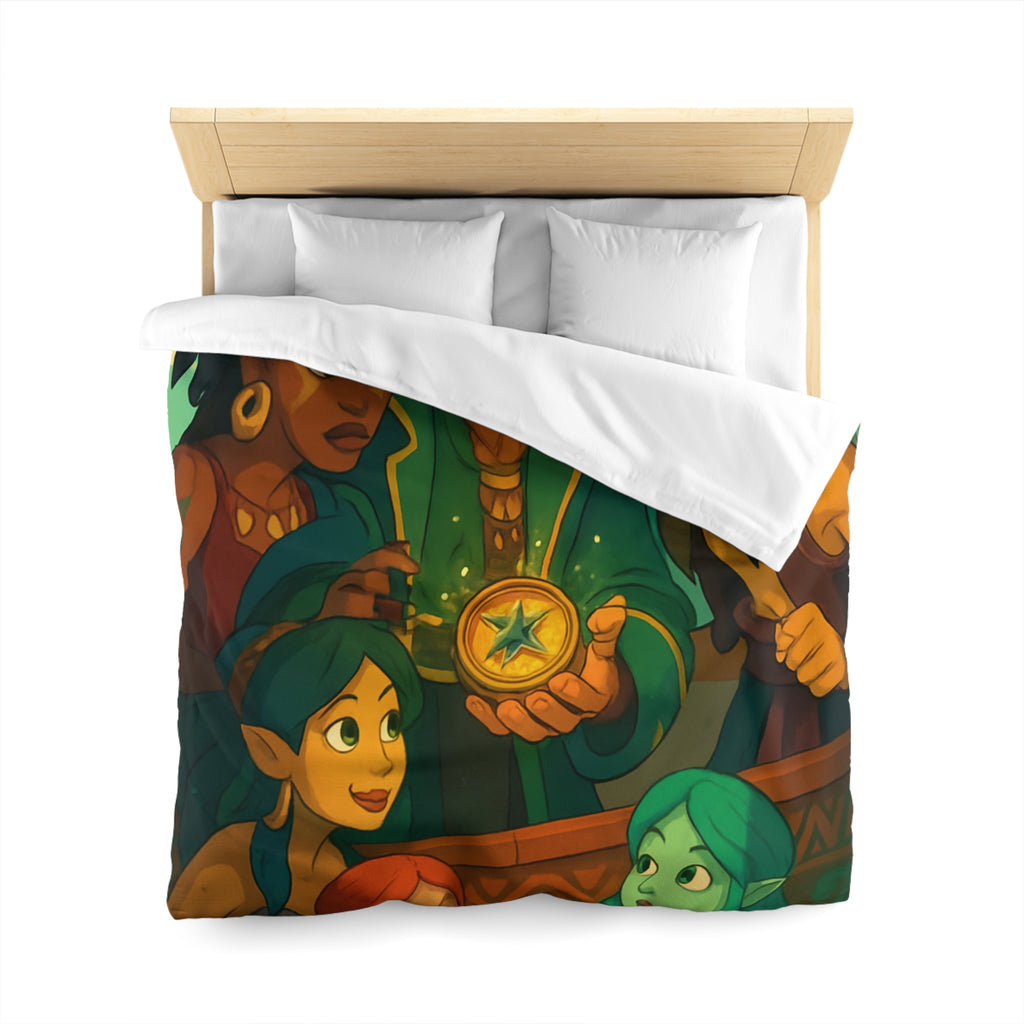 Housse de couette pirate et sirènes avec trésor sur mer émeraude et ciel