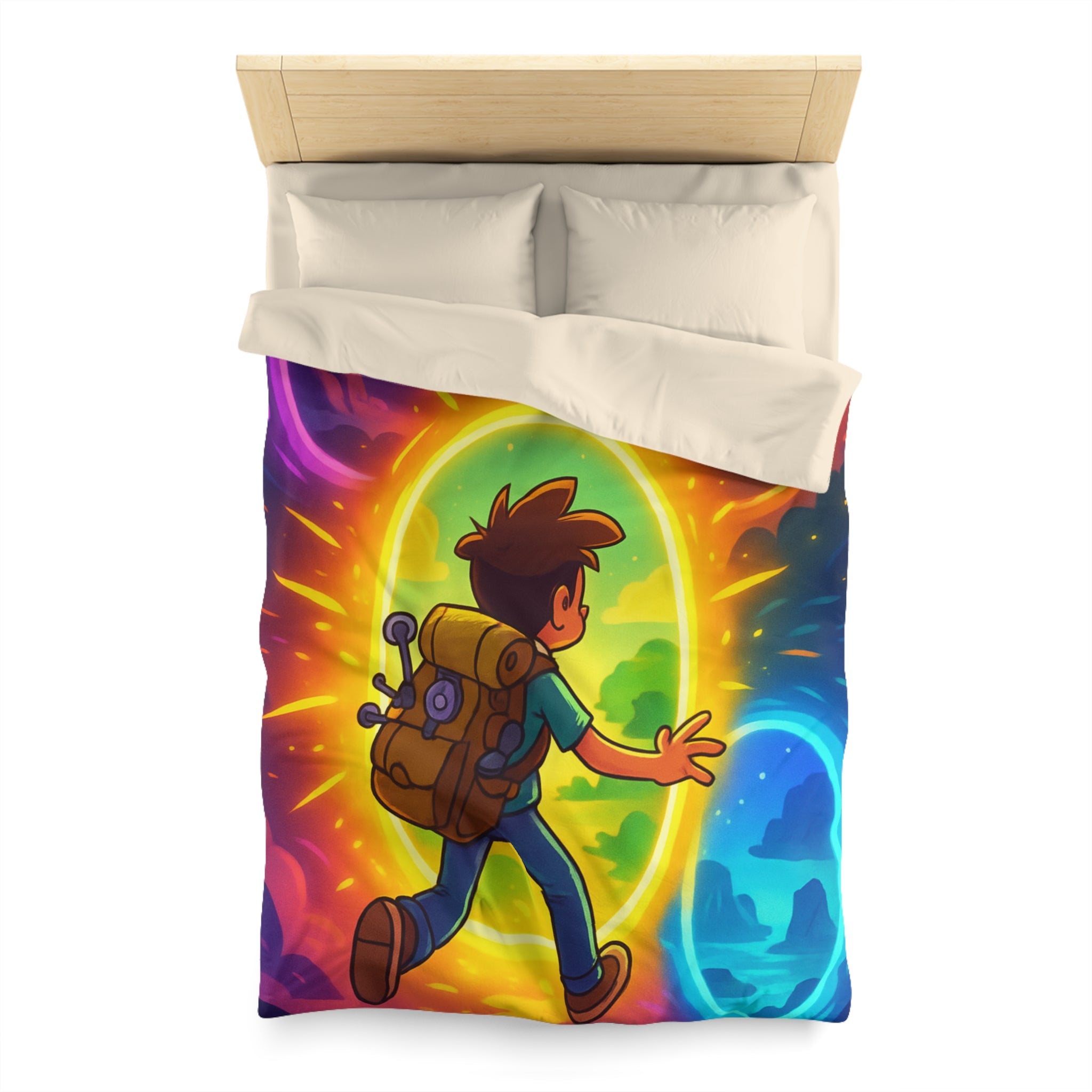 Spacieux Monde Dessiné : Couette Aventure Porte Portail Multivers Enfant Univers Coloré