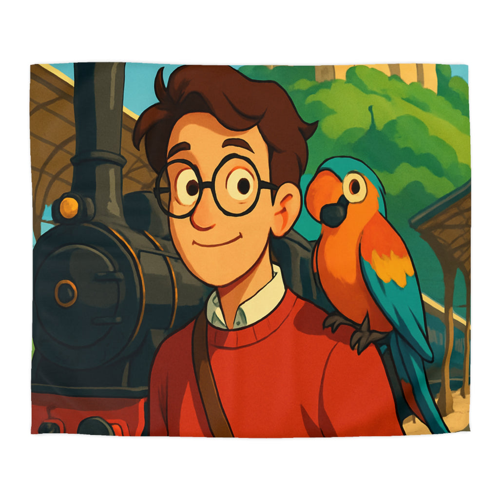 Housse de Couette Microfibre Illustration Unique Design Moderne Décoration Intérieure Raffinée