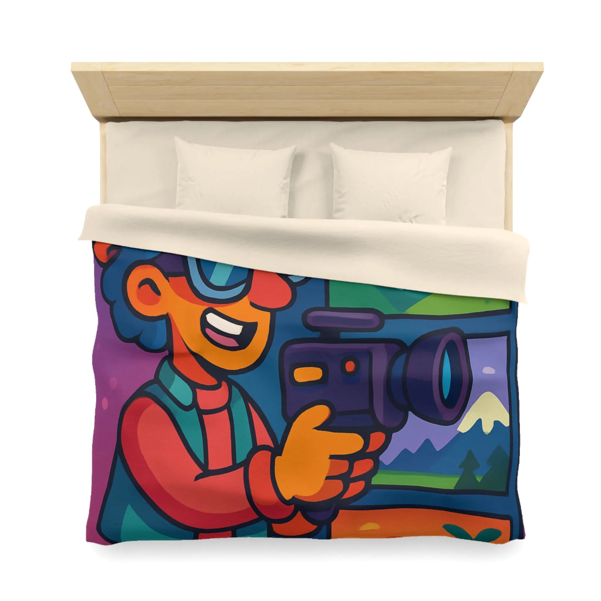 Housse de Couette Microfibre Art Graphique Contemporain Style Décoratif Chambre Tendance