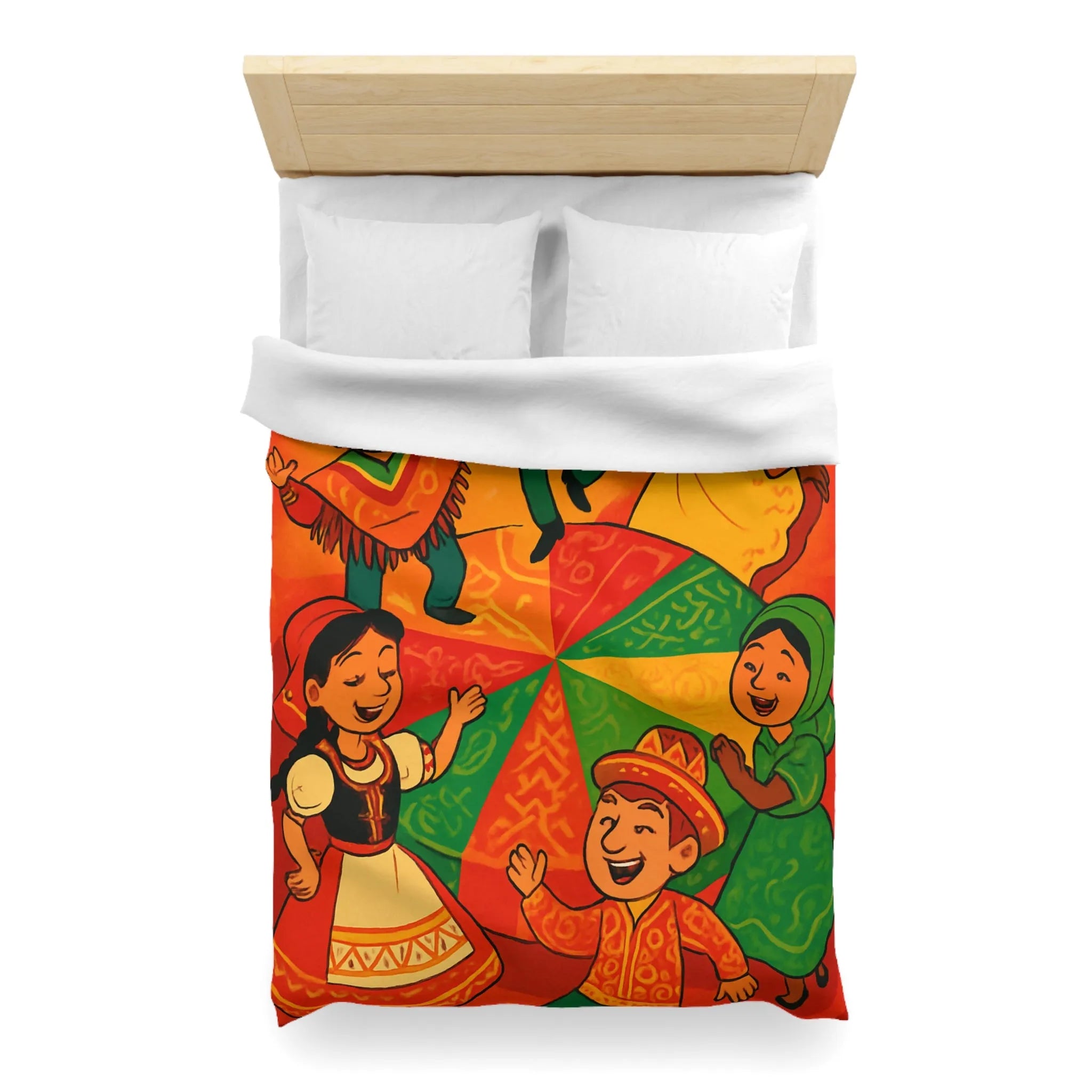 Décorez votre chambre avec une housse de couette aux motifs culturels vibrants et festifs