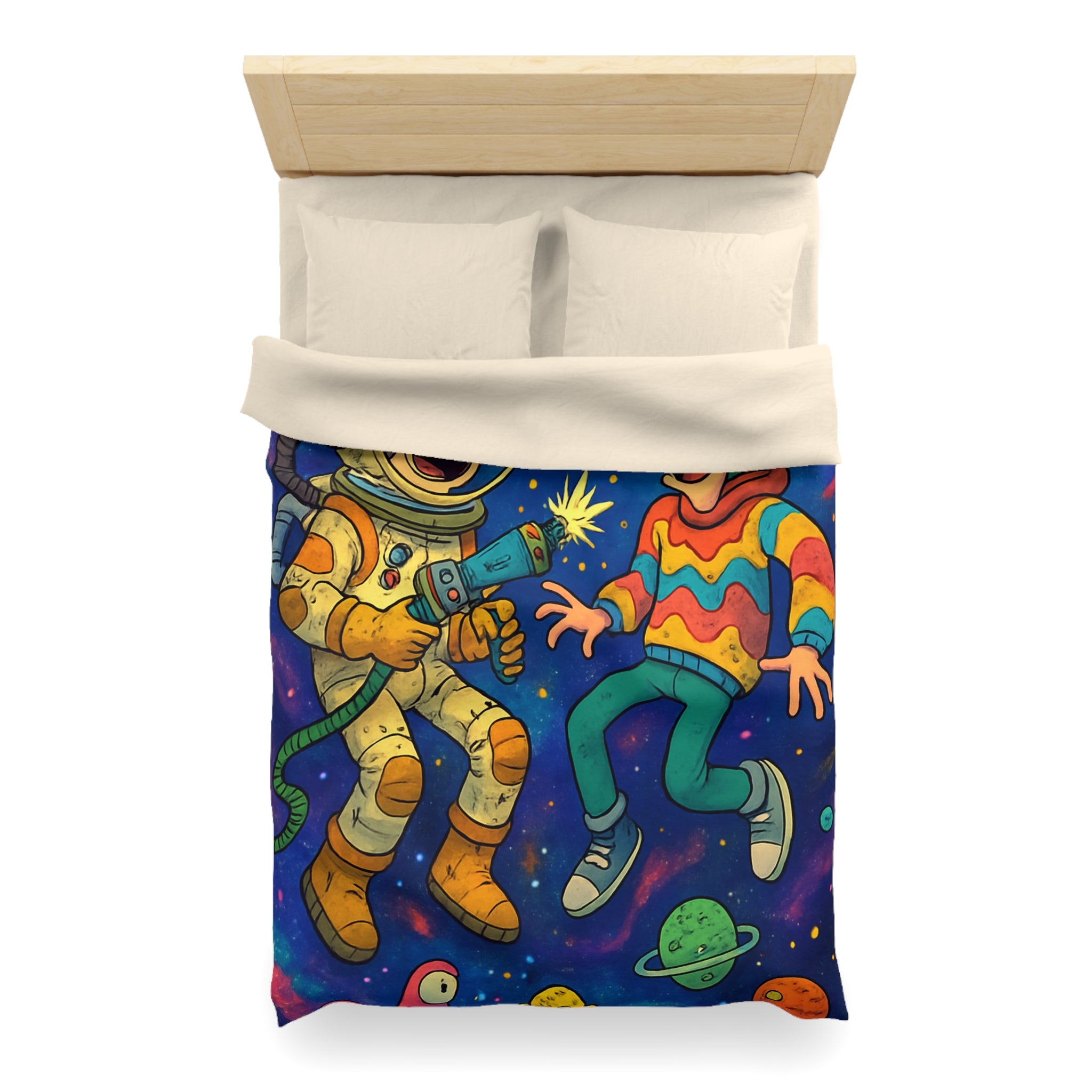 Housse de Couette Microfibre Design Artistique Moderne Décoration Chambre Confort Premium