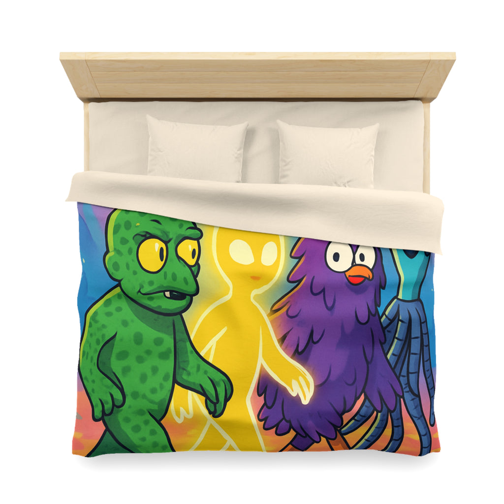 Housse de Couette Microfibre Design Artistique Moderne Décoration Chambre Confort Premium