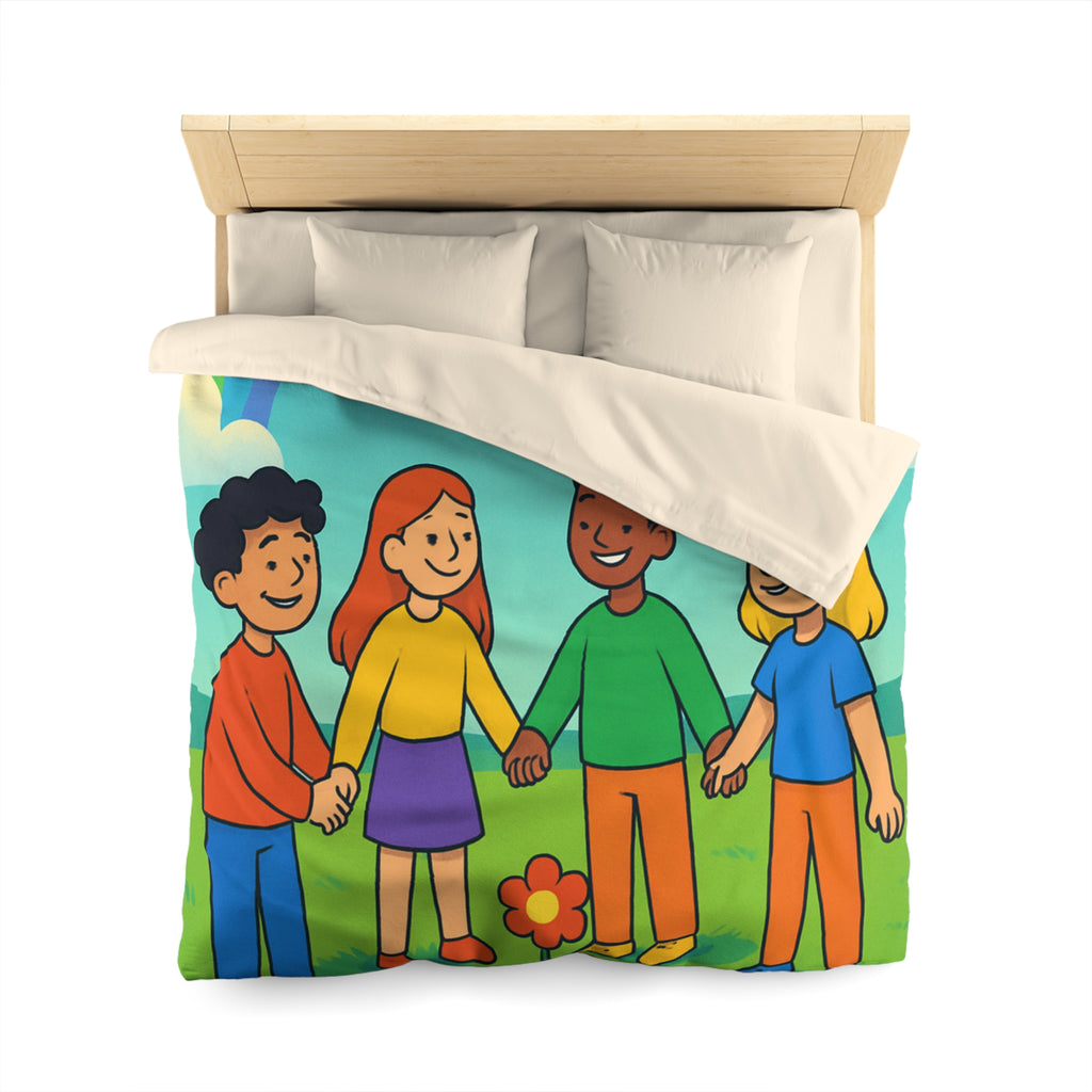 Housse de Couette Microfibre Illustration Unique Design Moderne Décoration Intérieure Raffinée