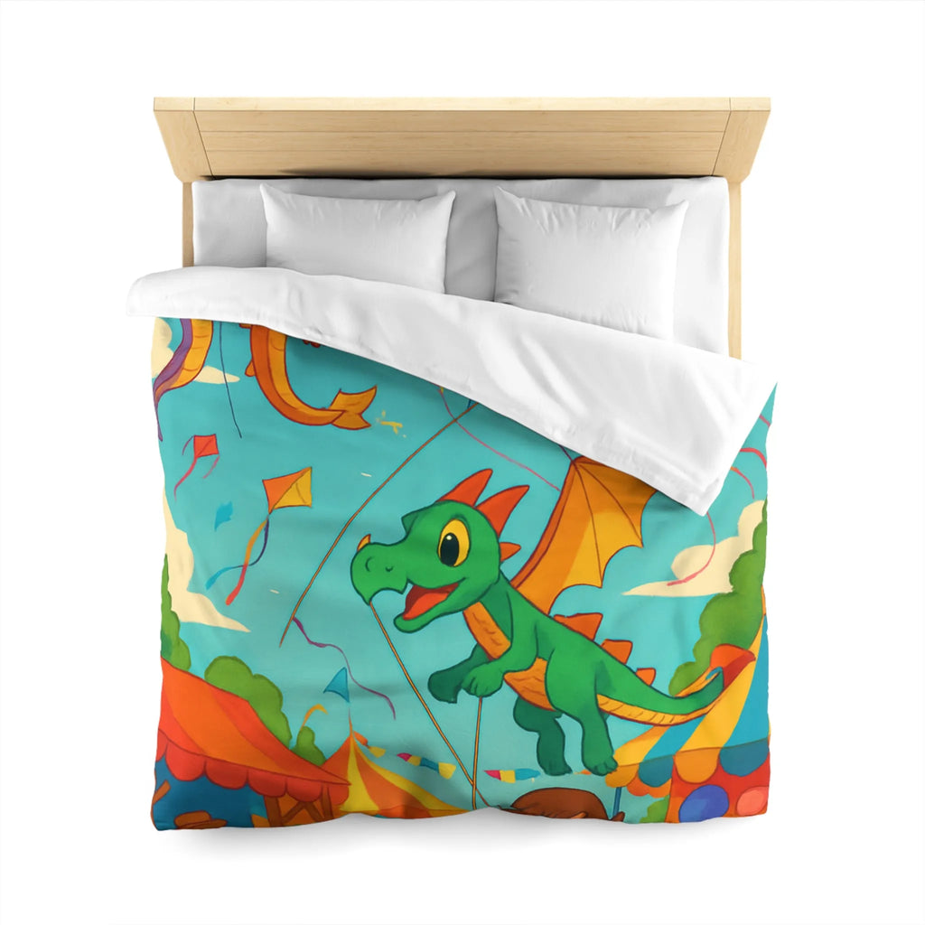 Envolée de cerfs-volants dragons et licorne sous un ciel bleu auberge festival