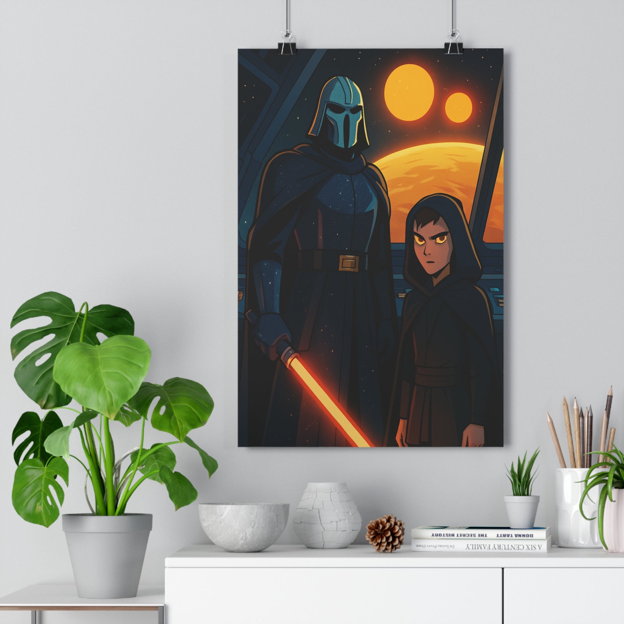 Poster décoratif mystérieux épique sombre rouge noir technologique chambre salon ambiance interstellaire qualité qualité