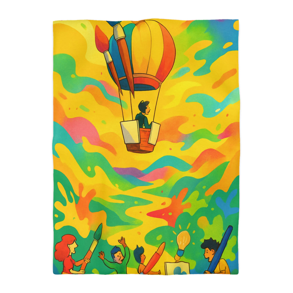 Housse de Couette Microfibre Design Artistique Moderne Décoration Chambre Confort Premium