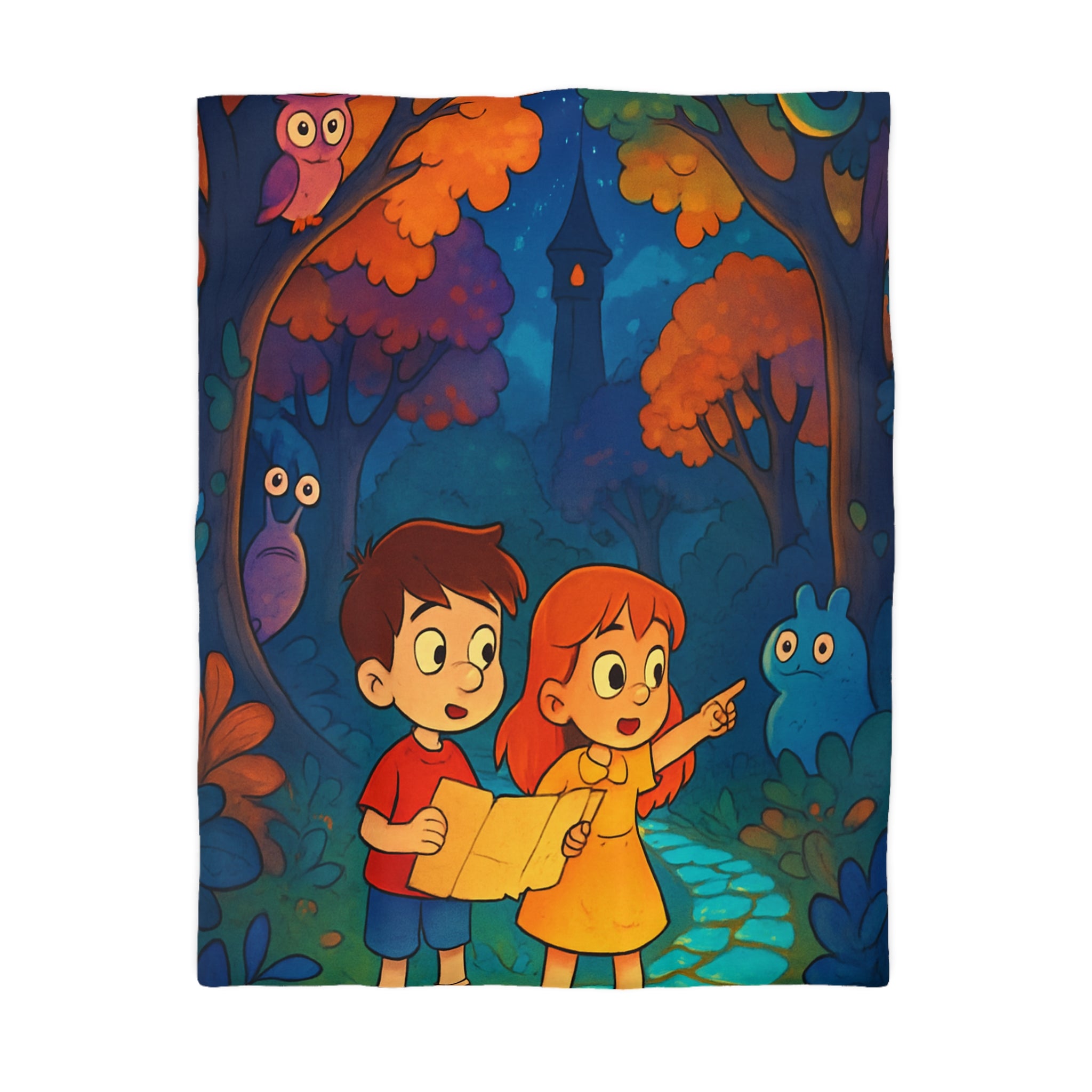 Housse de Couette Microfibre Illustration Unique Design Moderne Décoration Intérieure Raffinée