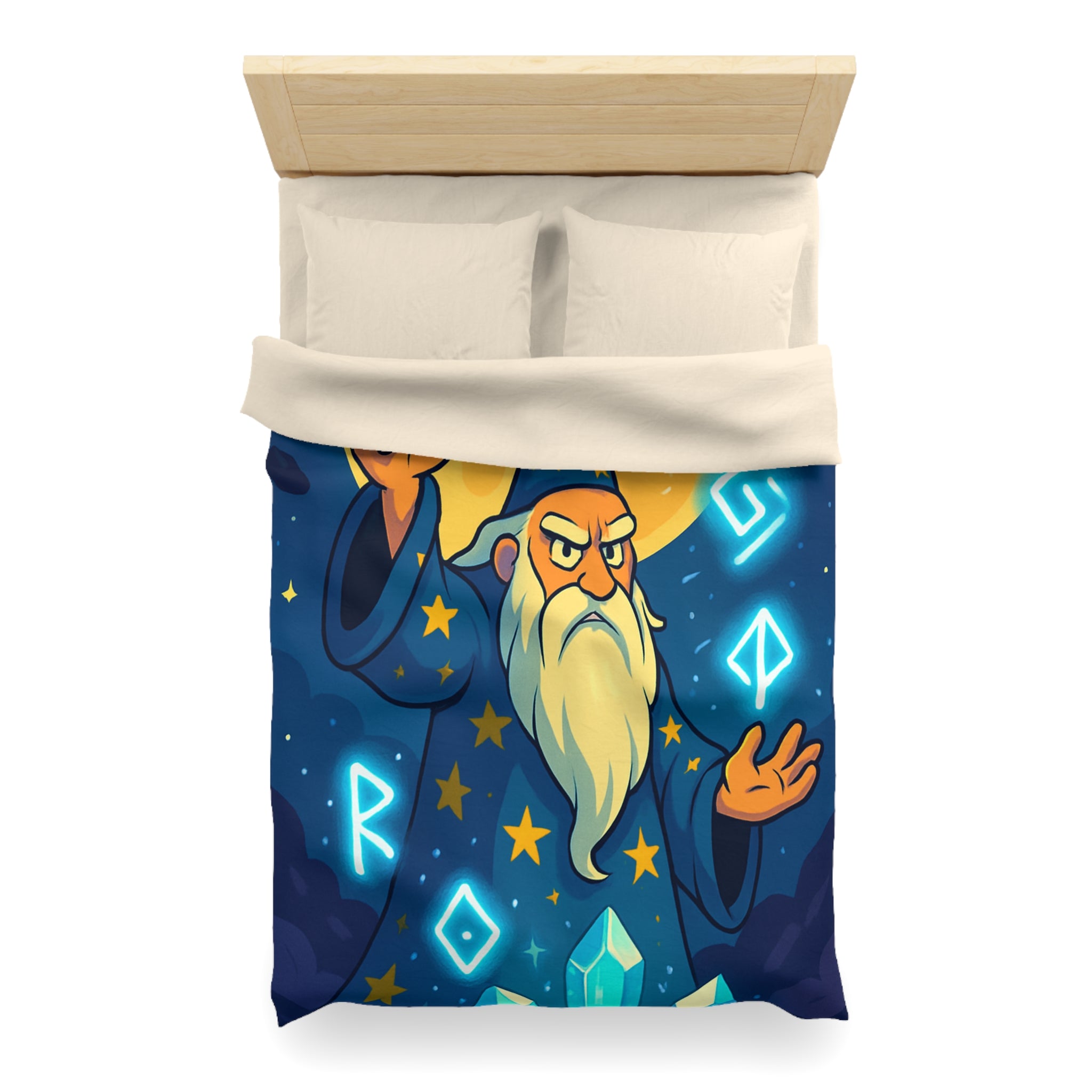 Housse de couette sorcier mystique avec cristaux et lune brillante magique