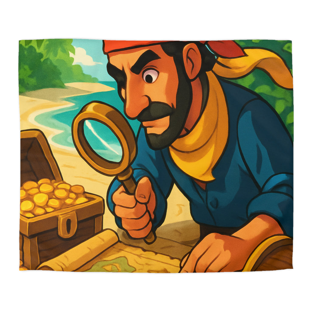 Housse de couette pirate au trésor tropical pour chambre d'enfant aventureuse