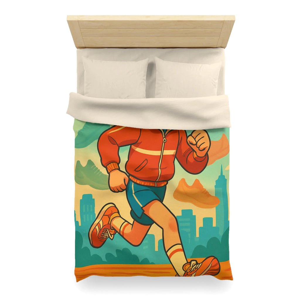 Housse de couette dynamique pour enfant avec athlète et nuancé de chaussures colorées