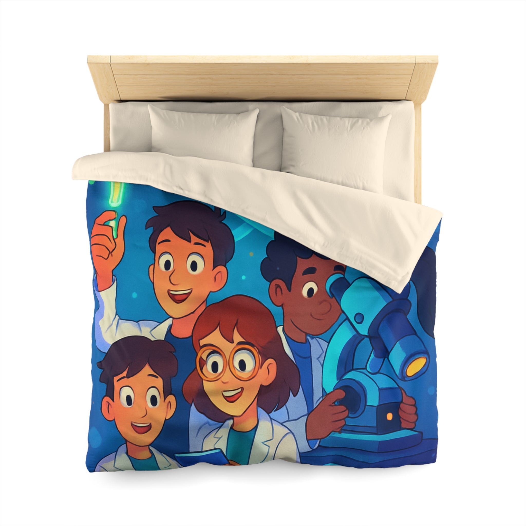 Housse de couette science fun pour enfants avec motifs ADN et chimie amusante