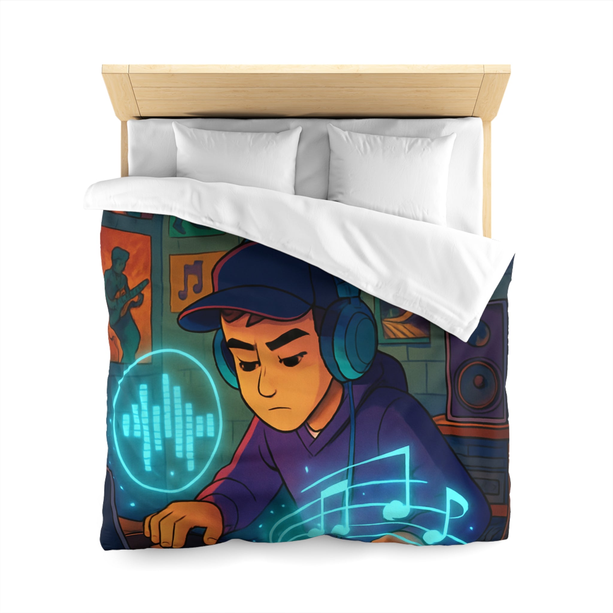 Housse de Couette Microfibre Illustration Unique Design Moderne Décoration Intérieure Raffinée