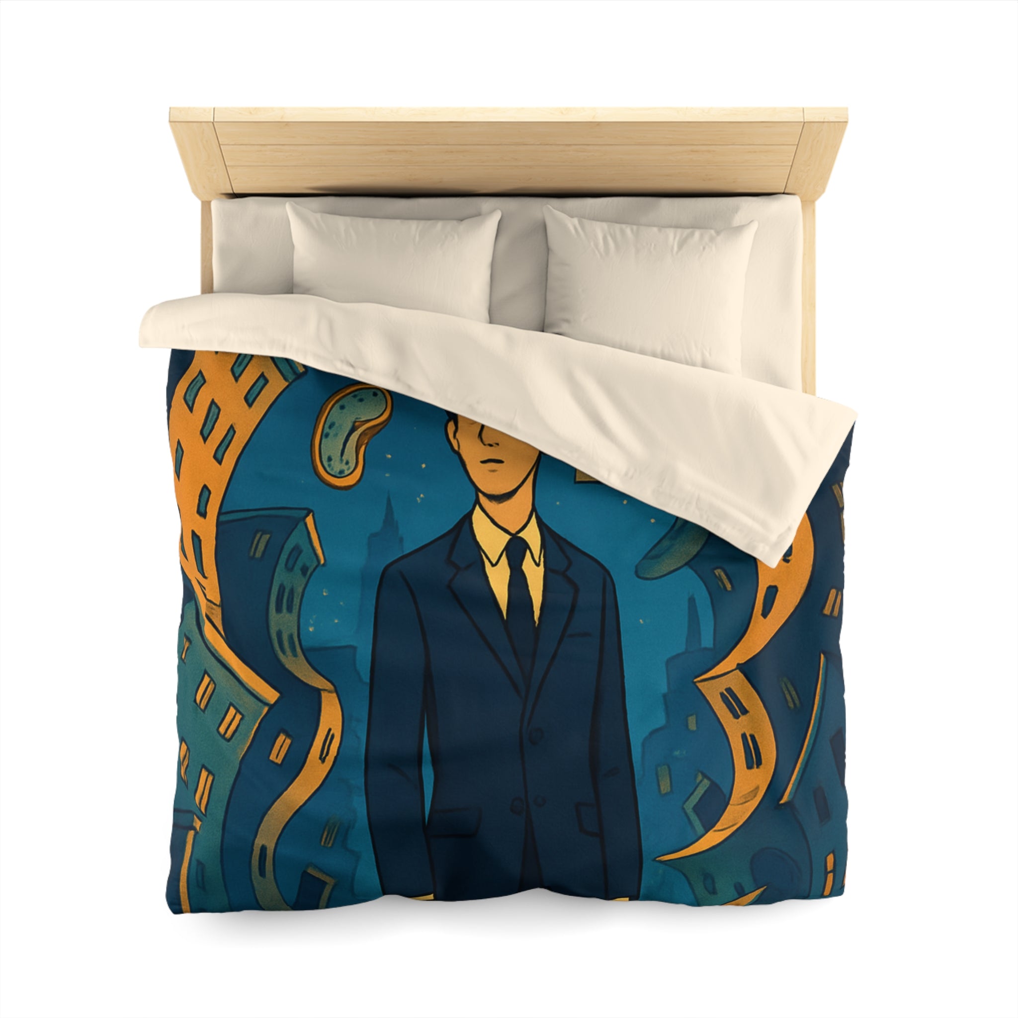 Housse de Couette Microfibre Motif Créatif Original Style Contemporain Chambre Élégante