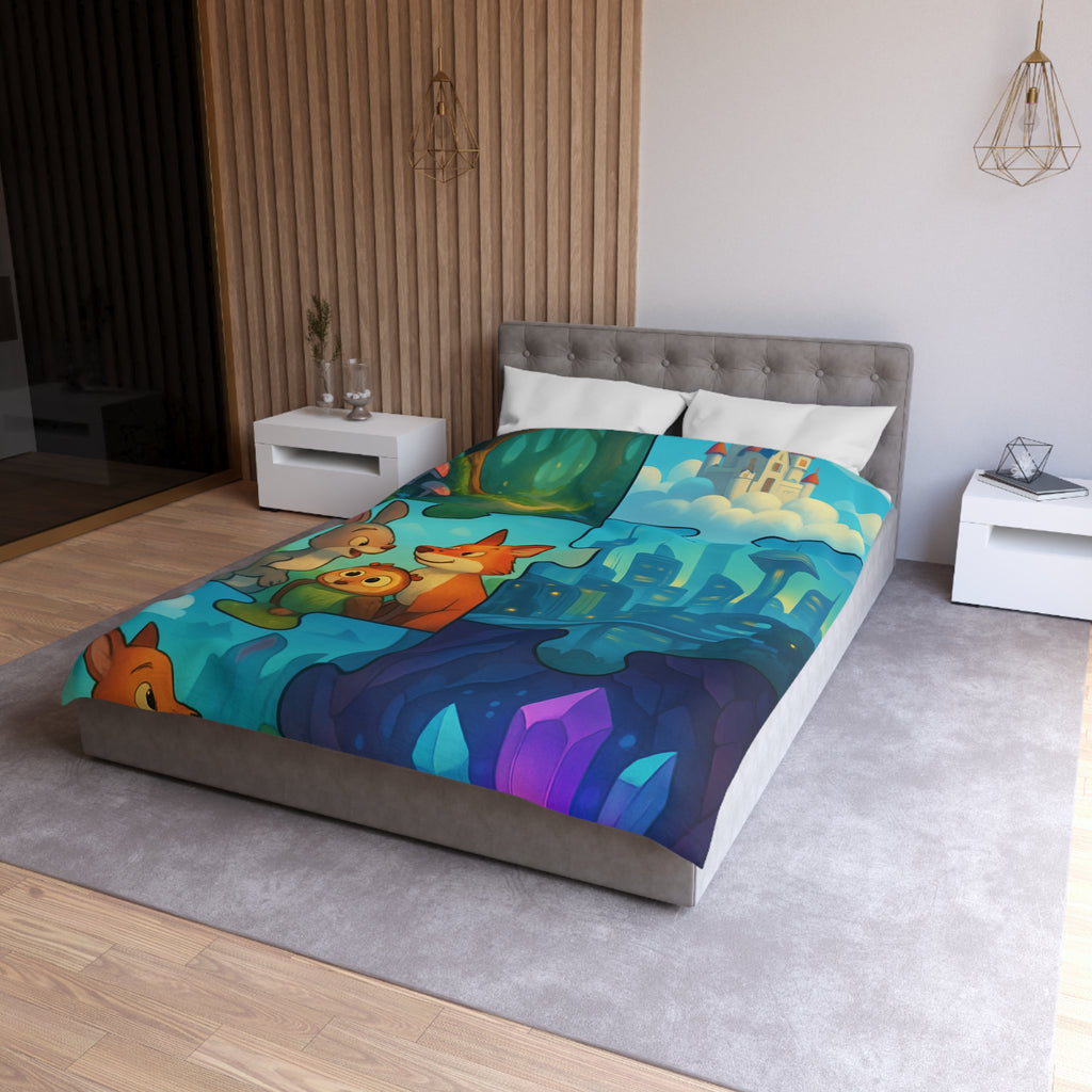 Housse de Couette Microfibre Design Artistique Moderne Décoration Chambre Confort Premium