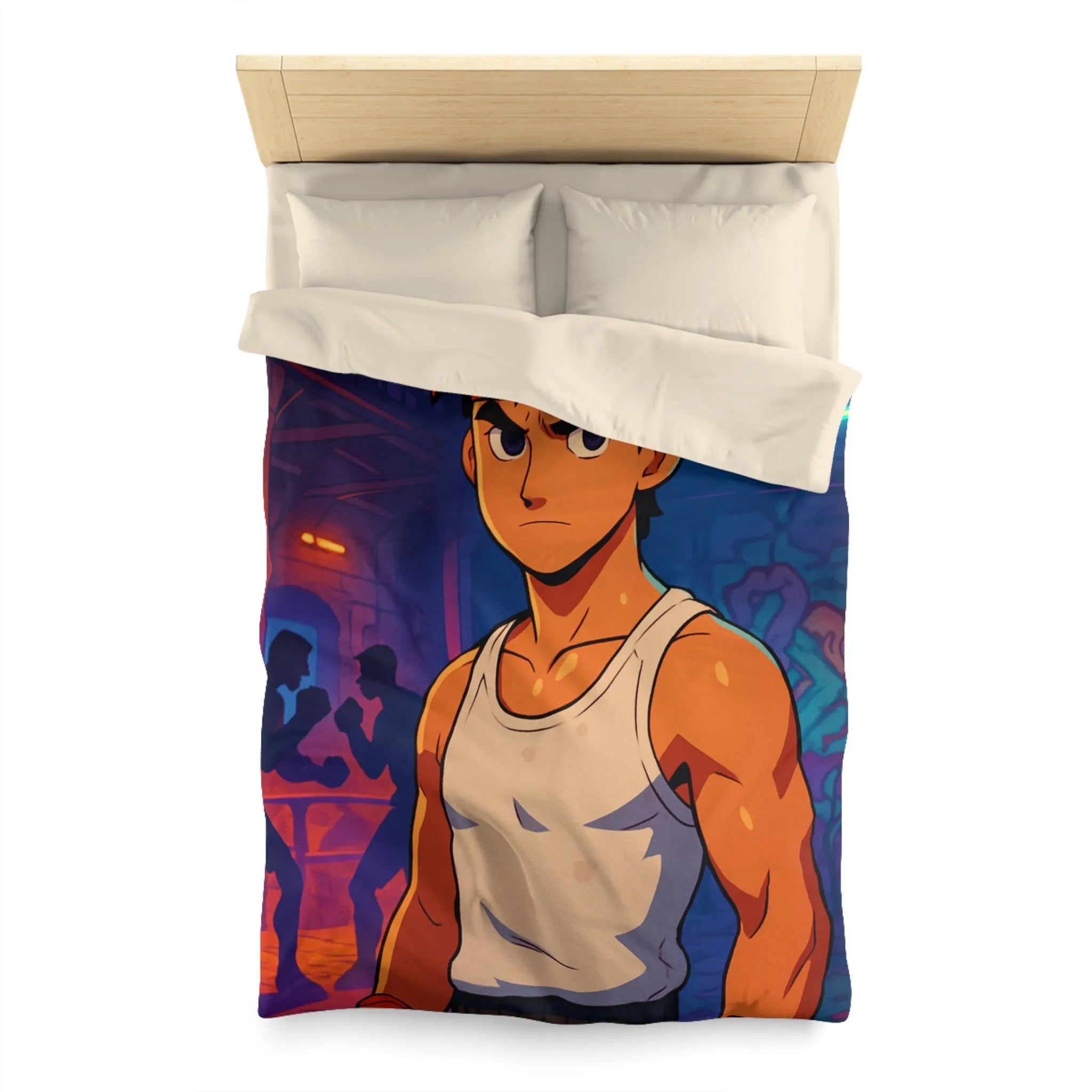 Housse de Couette Microfibre Art Graphique Contemporain Style Décoratif Chambre Tendance