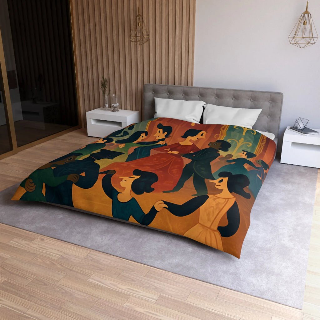 Élégant Bal de l'Époque Romantique dans une Splendeur de Couleurs Chaudes et Riche