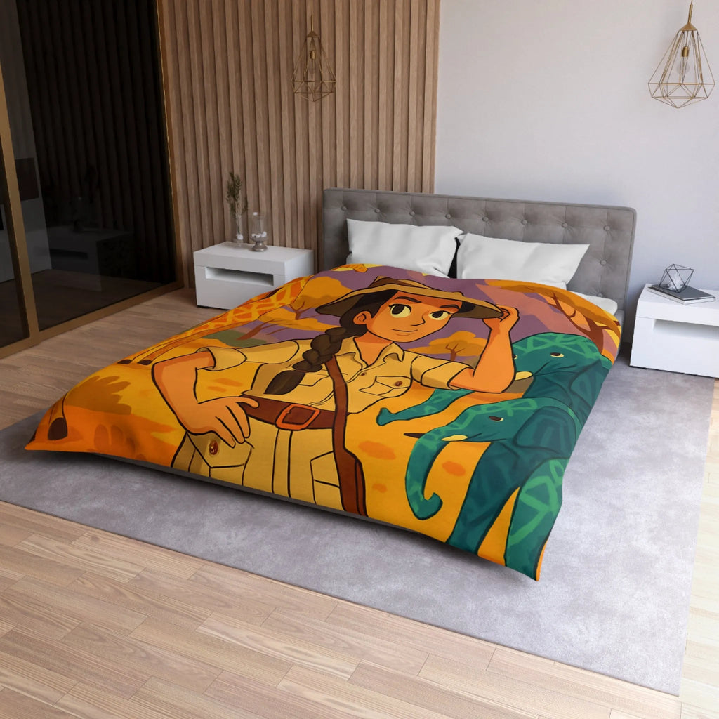 Housse de Couette Microfibre Art Graphique Contemporain Style Décoratif Chambre Tendance
