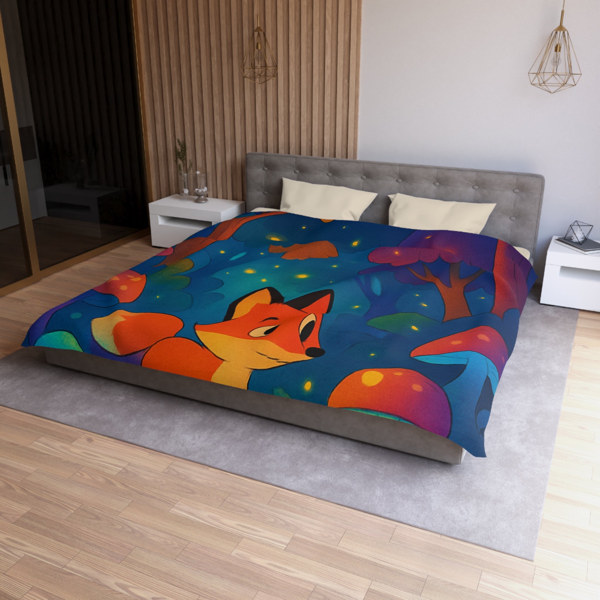 Housse de Couette Microfibre Design Artistique Moderne Décoration Chambre Confort Premium