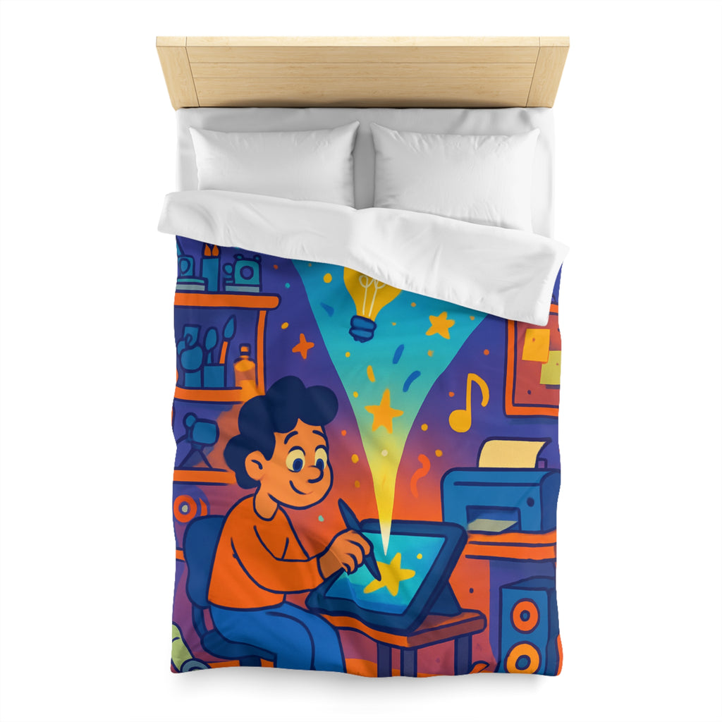 Housse de couette vibrante pour passionnés d'art numérique et créativité éclatante