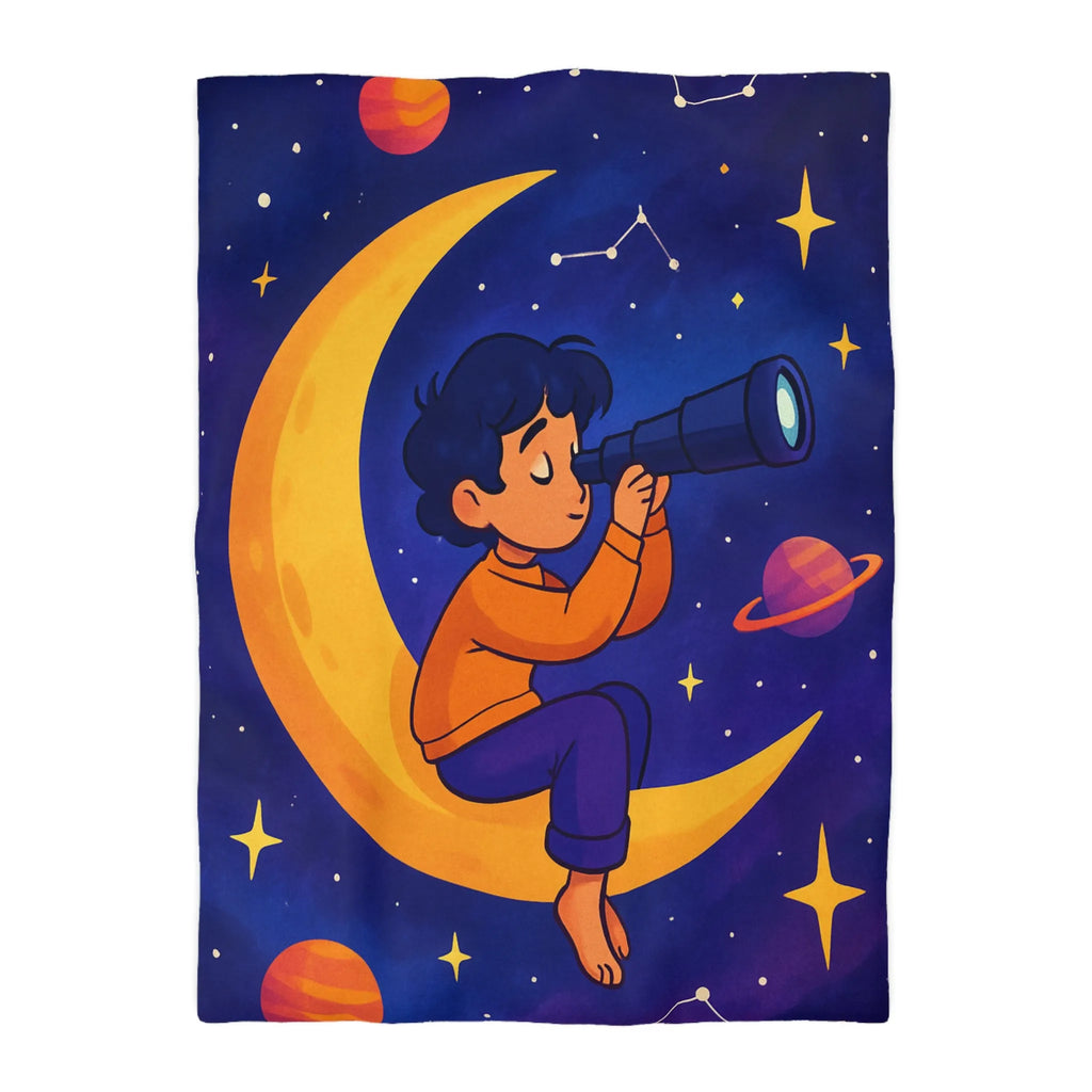 Envolez-vous avec notre housse de couette étoilée rêveuse et colorée pour enfants