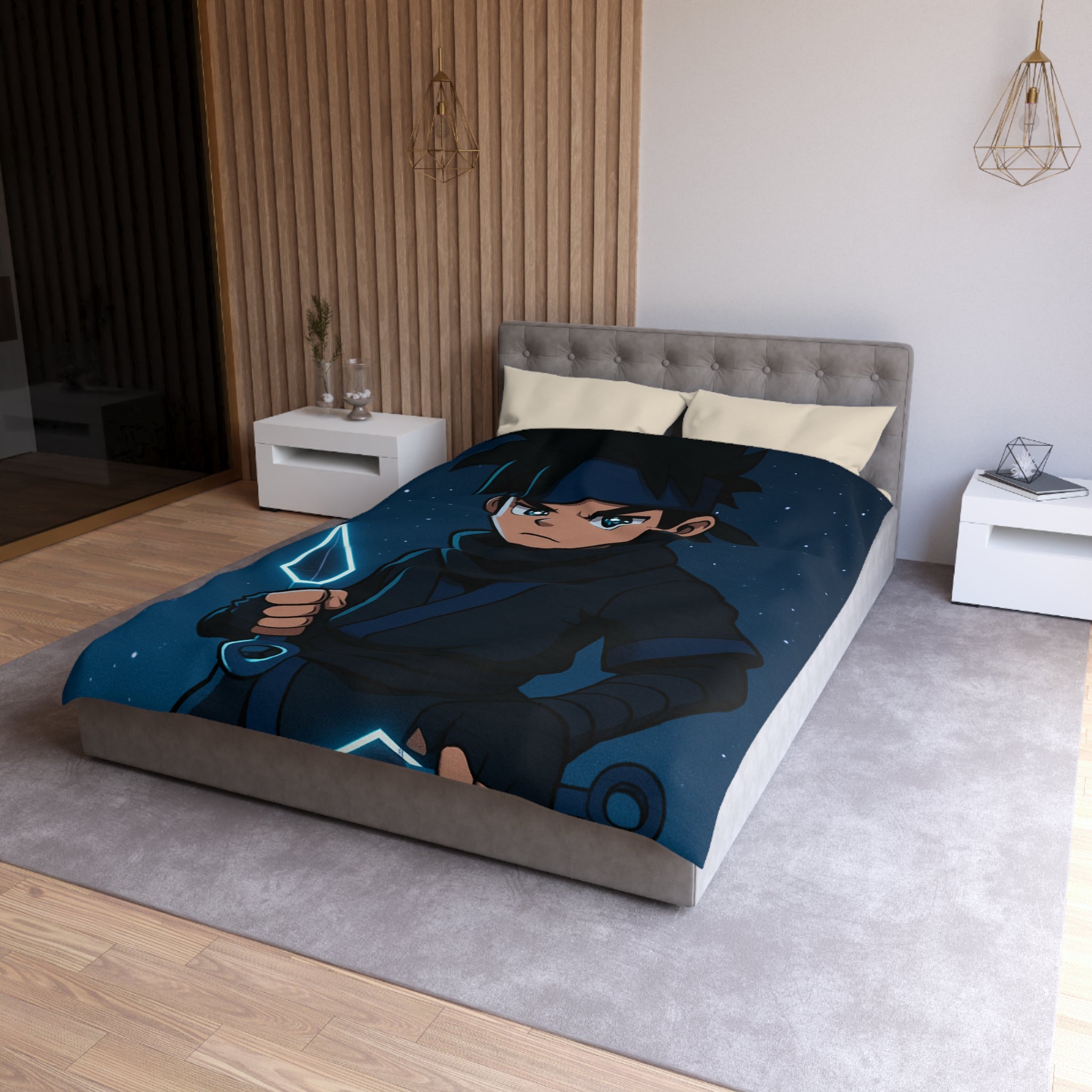 Housse de Couette Microfibre Illustration Unique Design Moderne Décoration Intérieure Raffinée