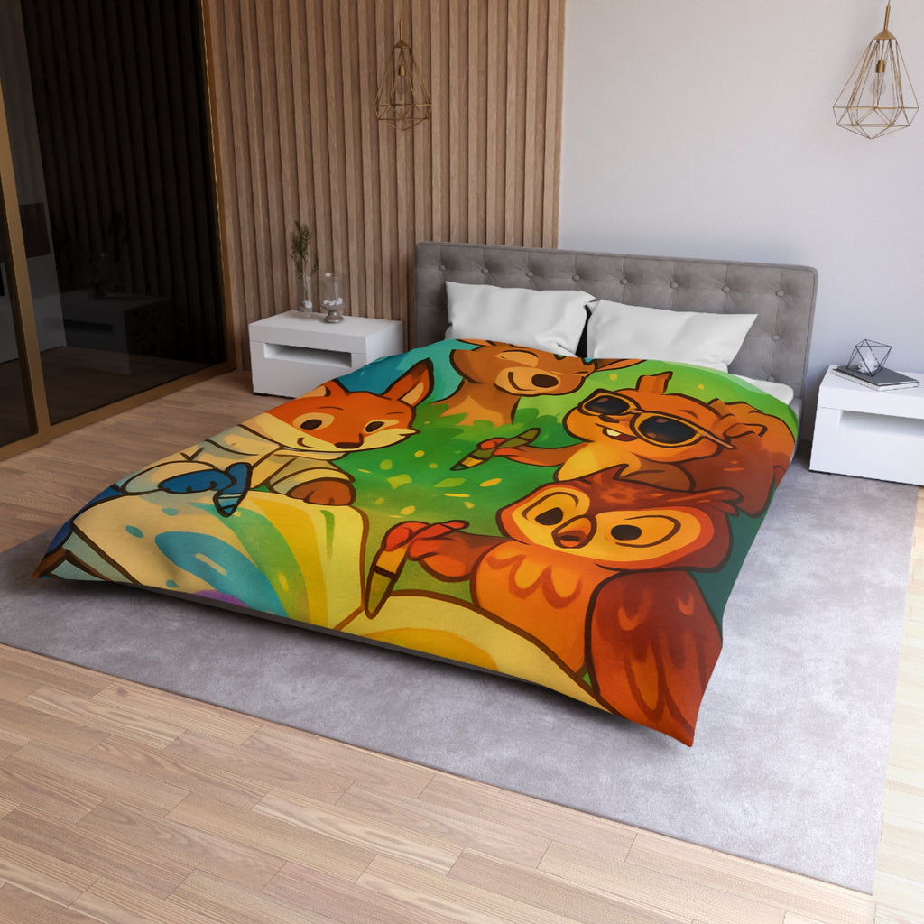 Housse de Couette Microfibre Illustration Unique Design Moderne Décoration Intérieure Raffinée