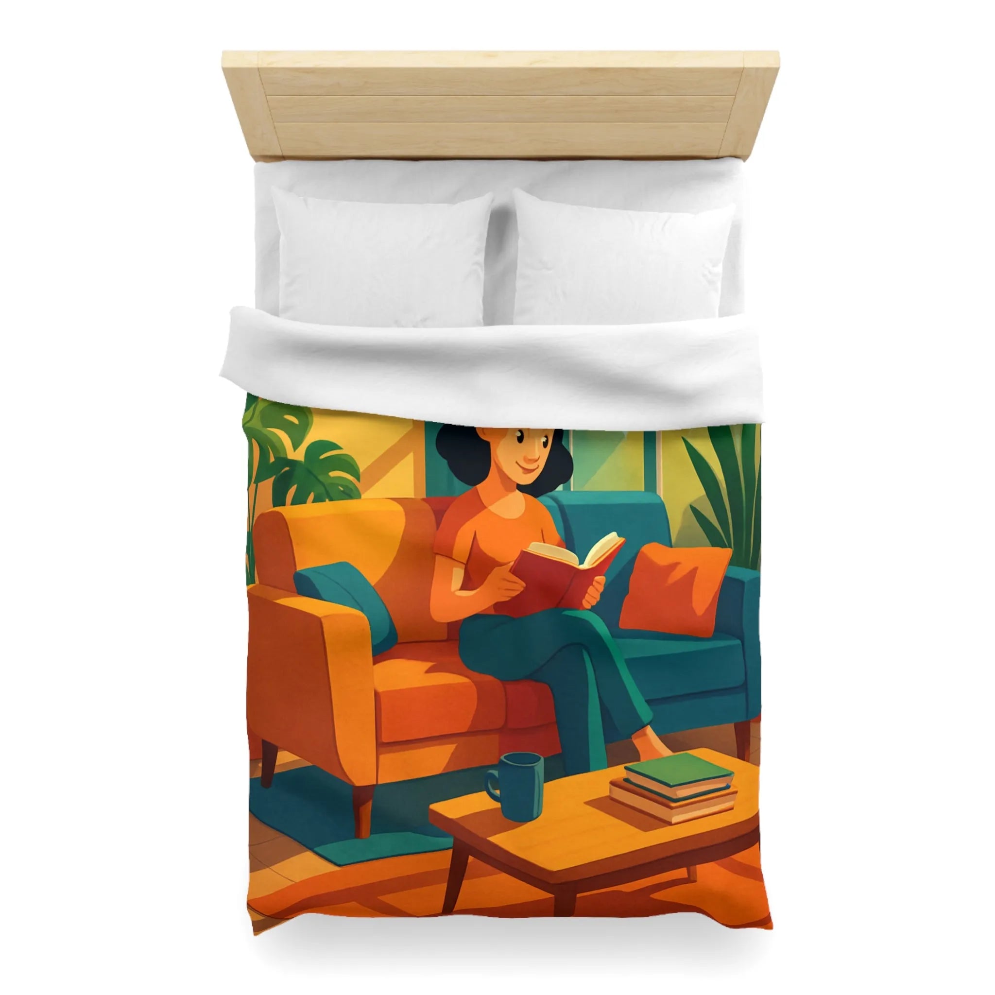 Housse de couette colorée pour ambiance chaleureuse inspirée de l'art moderne et rétro