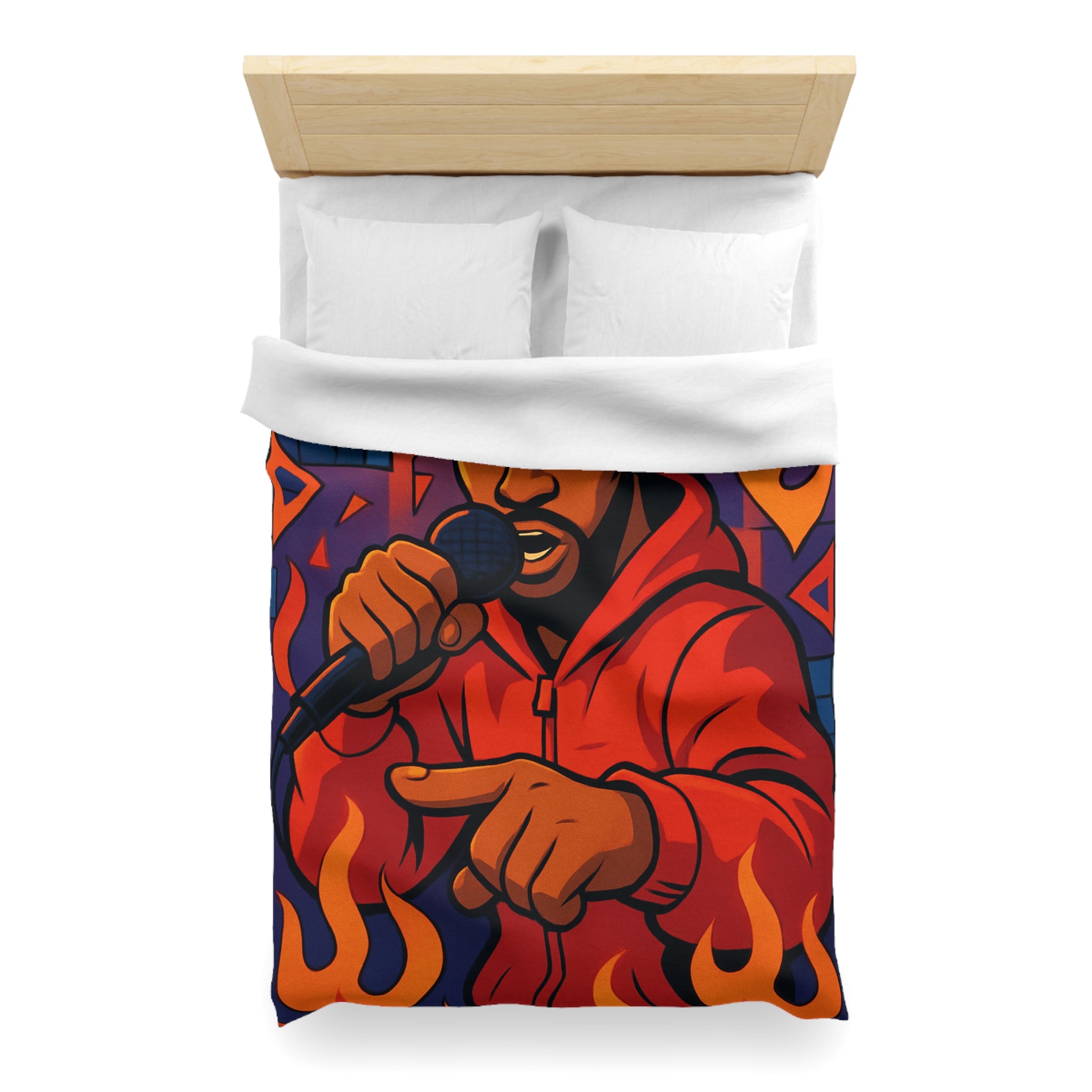 Housse de Couette Microfibre Motif Créatif Original Style Contemporain Chambre Élégante