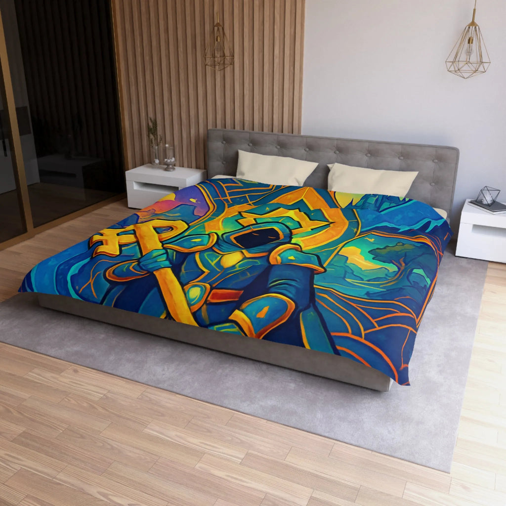 Housse de Couette Magicien Mystique avec Clef et Dragon pour Ambiance Enchantée