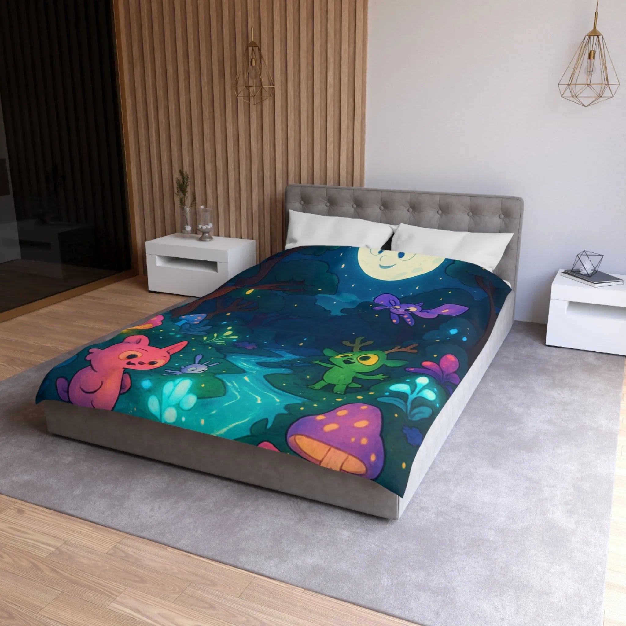 Housse de Couette Microfibre Art Graphique Contemporain Style Décoratif Chambre Tendance