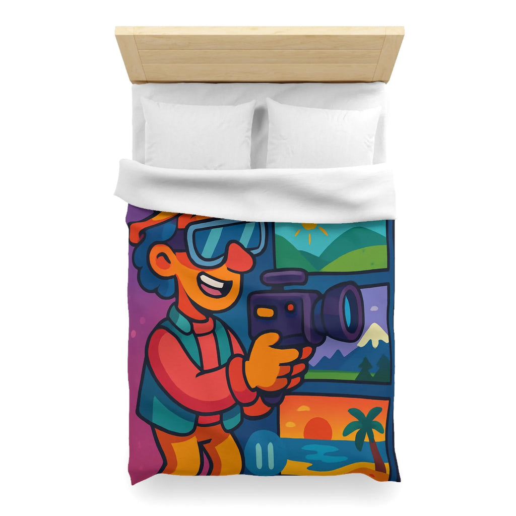 Housse de Couette Microfibre Art Graphique Contemporain Style Décoratif Chambre Tendance