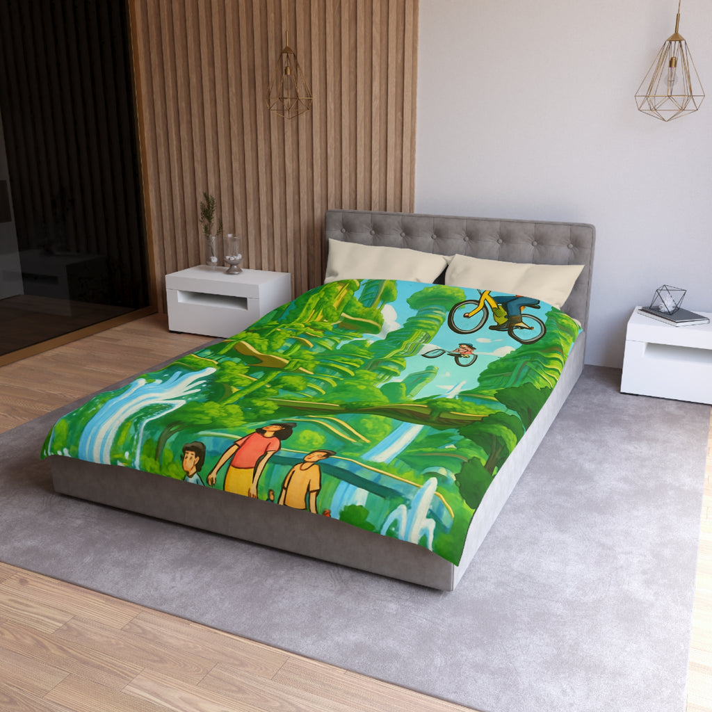 Housse de Couette Microfibre Design Artistique Moderne Décoration Chambre Confort Premium