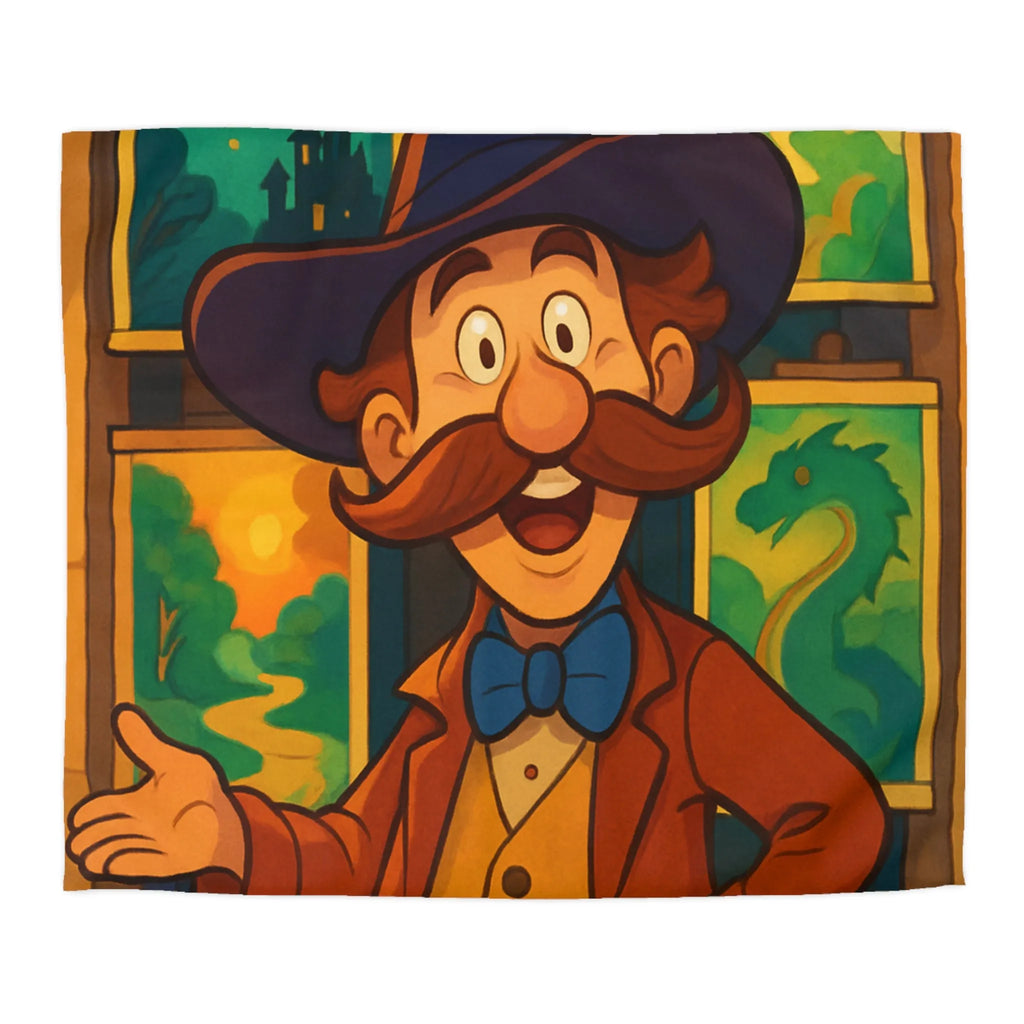 Housse de couette magique avec illustrations enchantées de créatures fantaisistes et personnages mystiques