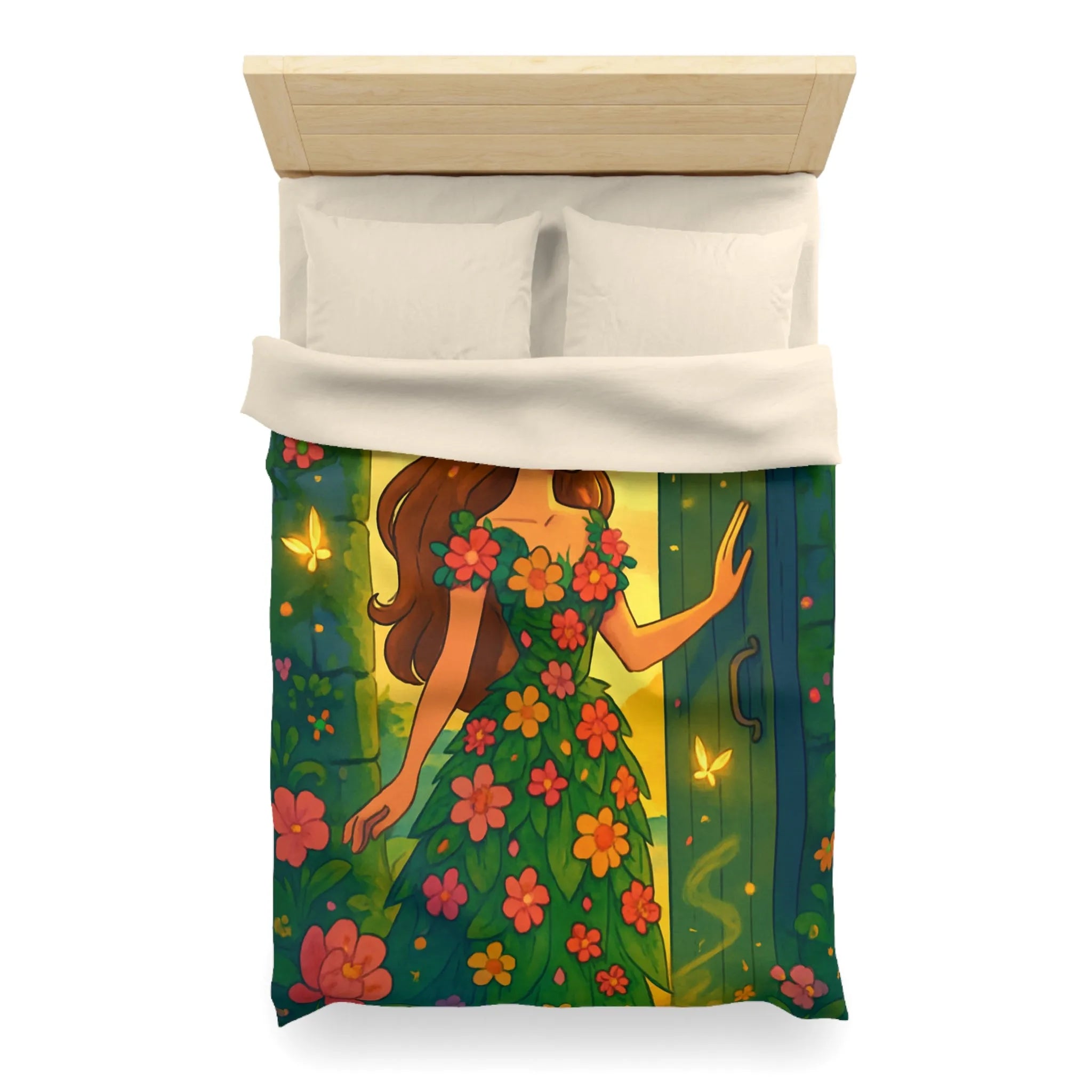 Élégante Housse Floral Elfique Inspirée par la Beauté Enchantée de la Nature Mystique