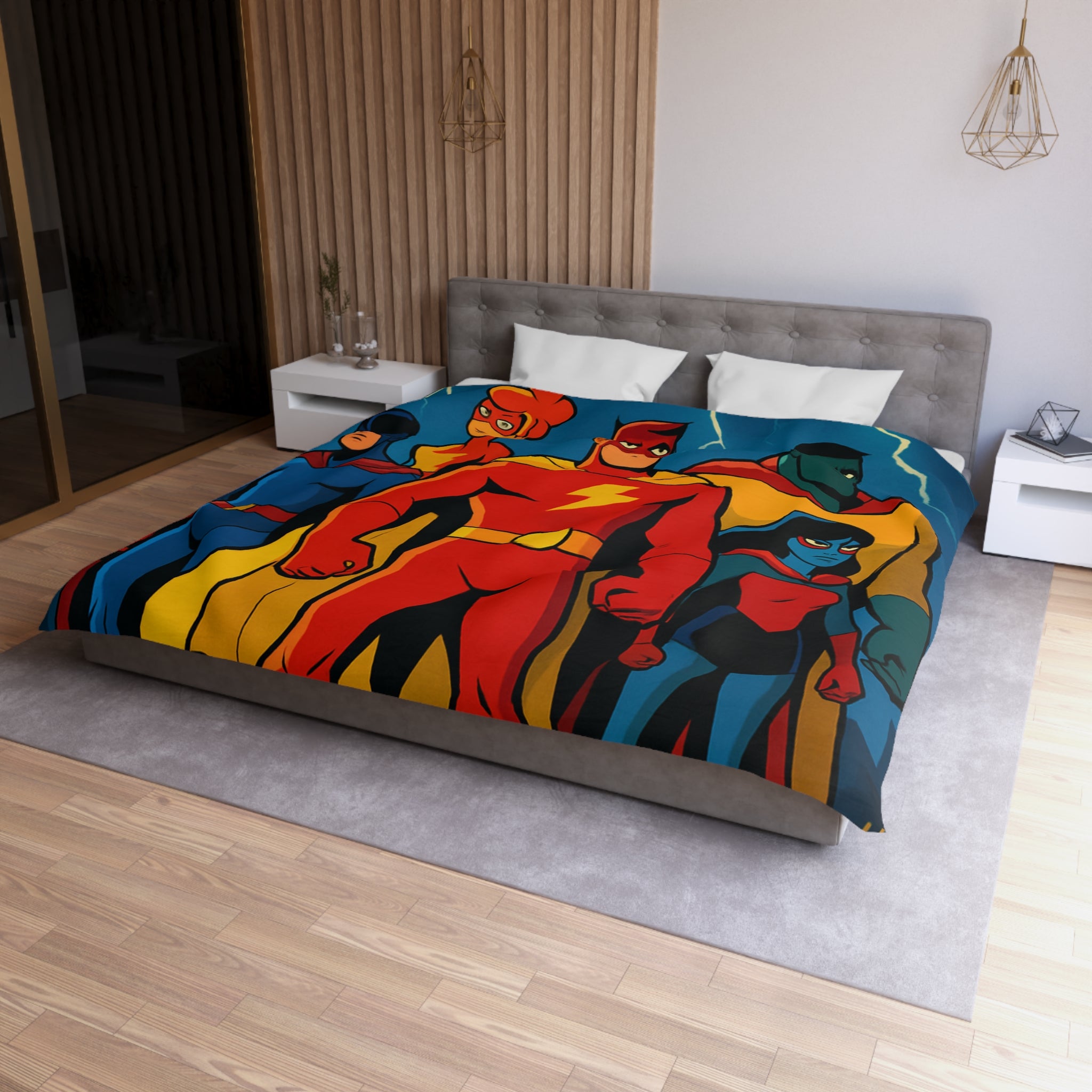 Housse de Couette Microfibre Design Artistique Moderne Décoration Chambre Confort Premium