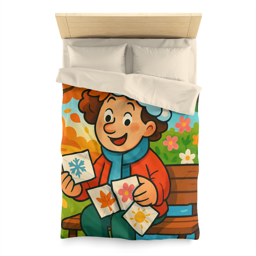 Housse de Couette Microfibre Illustration Unique Design Moderne Décoration Intérieure Raffinée