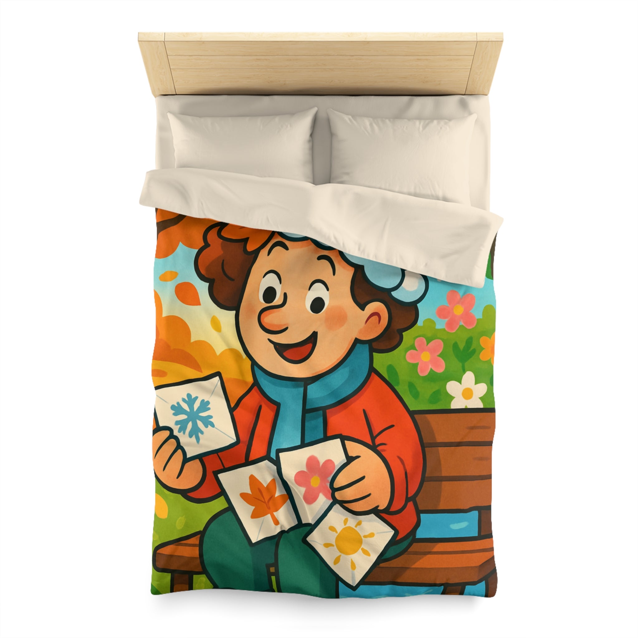 Housse de Couette Microfibre Illustration Unique Design Moderne Décoration Intérieure Raffinée