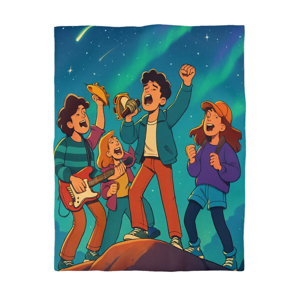 Housse de Couette Microfibre Art Graphique Contemporain Style Décoratif Chambre Tendance